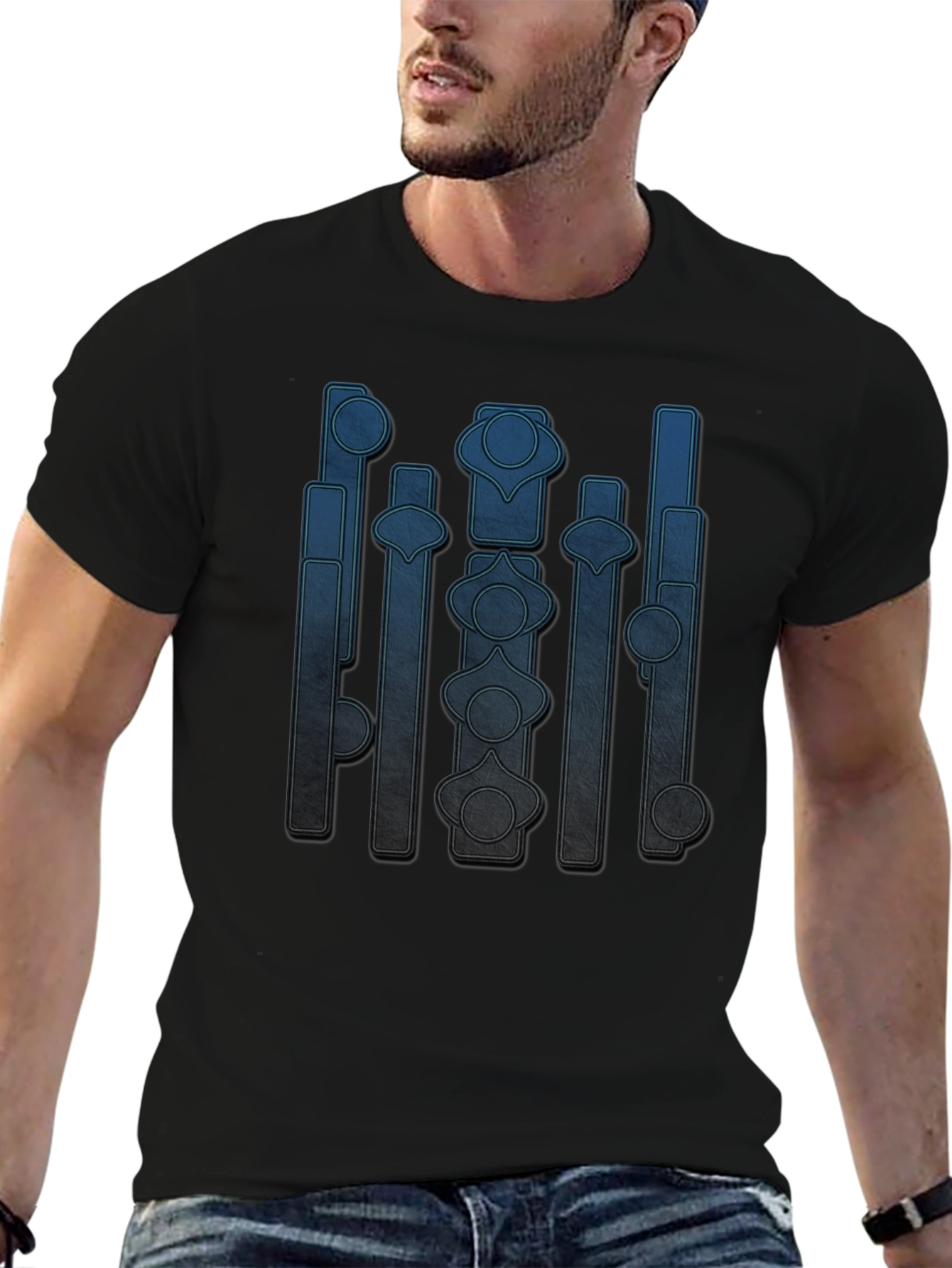 Abstract Geometric Graphic Print Crew Neck T-Shirt