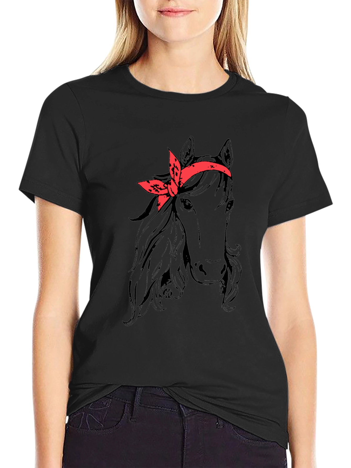 Horse with Bandana Graphic Tee