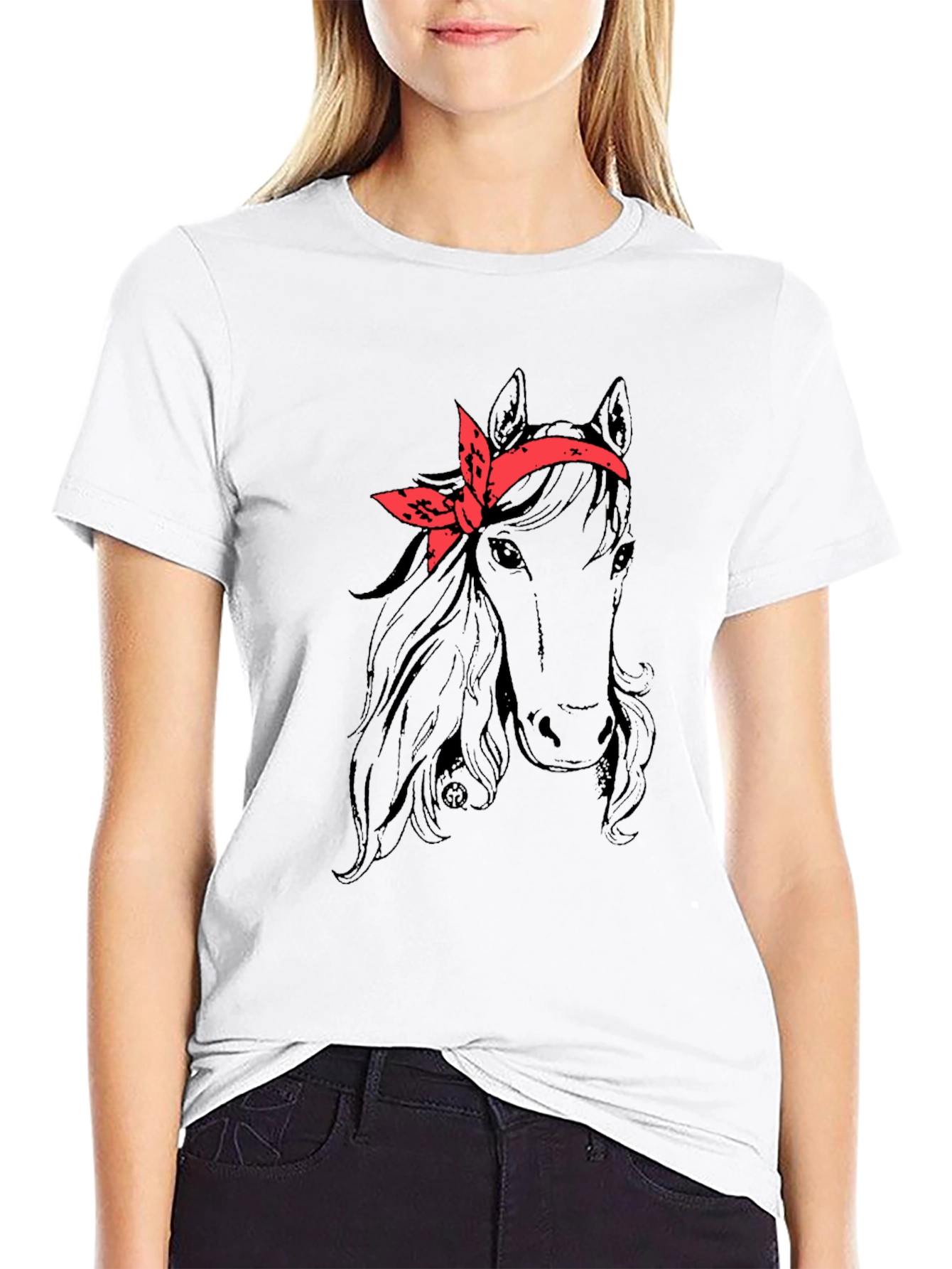 Horse with Bandana Graphic Tee