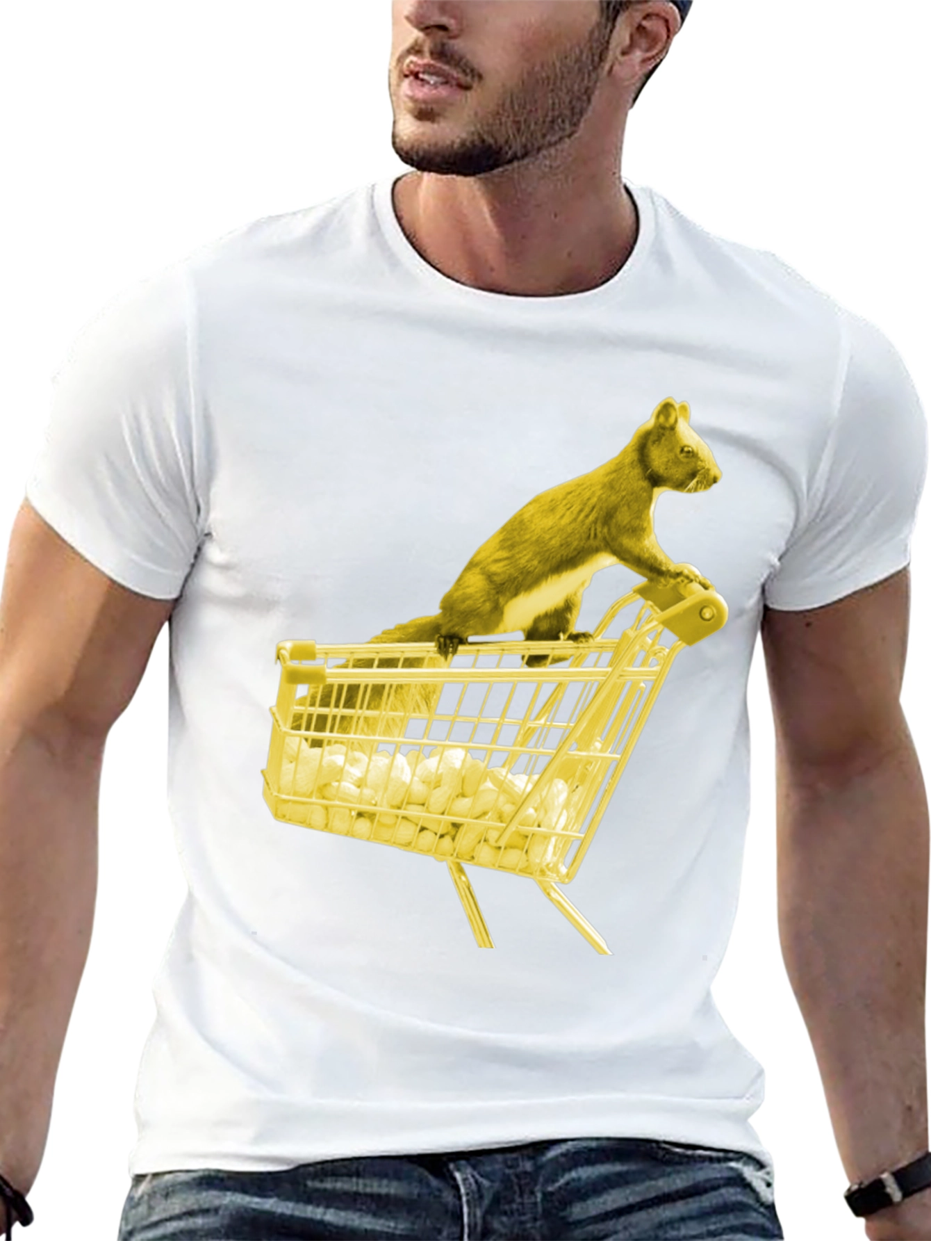 Squirrel Shopping Tee - Funny Graphic T-Shirt