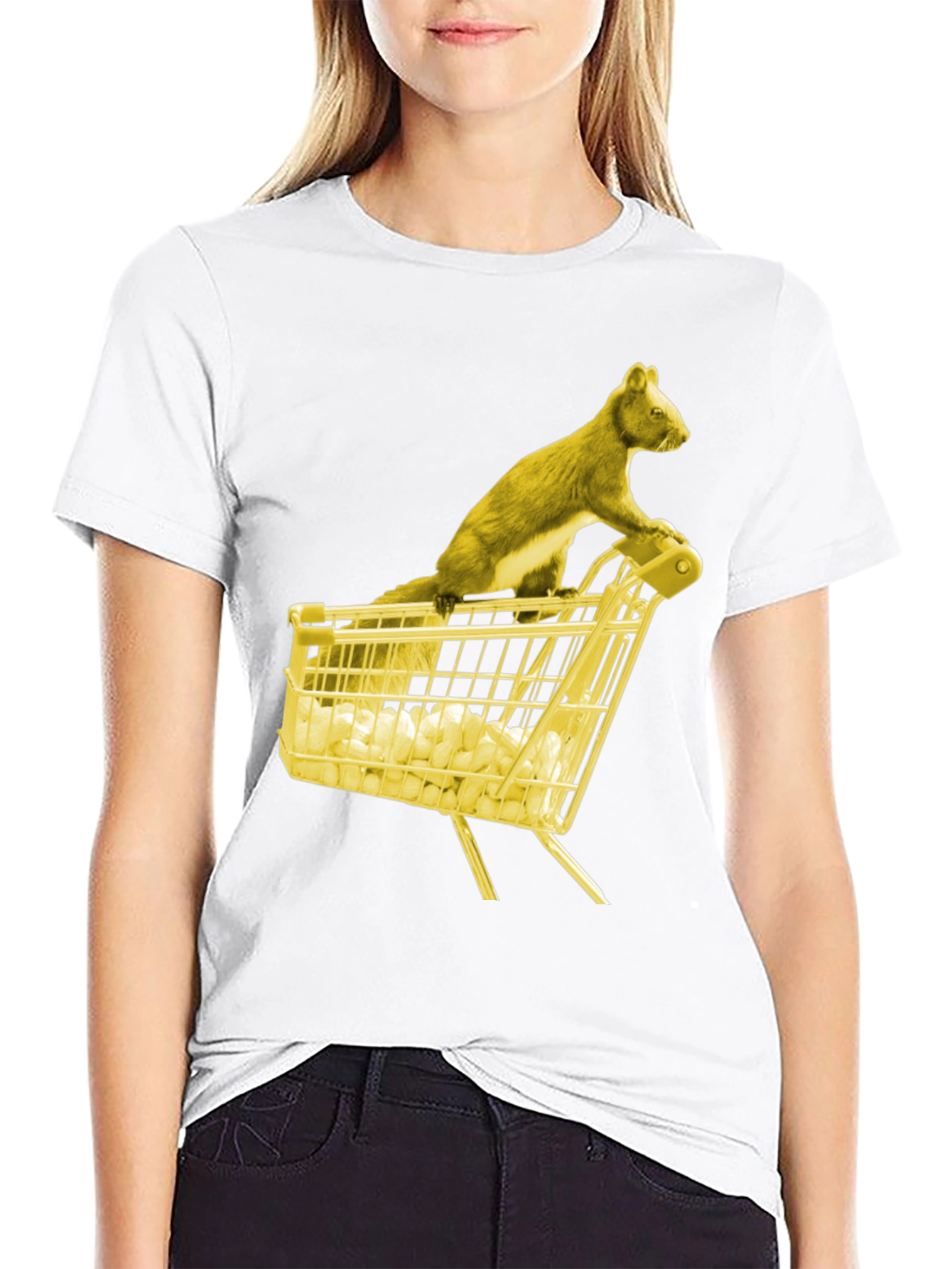 Squirrel Shopping Tee - Funny Graphic T-Shirt