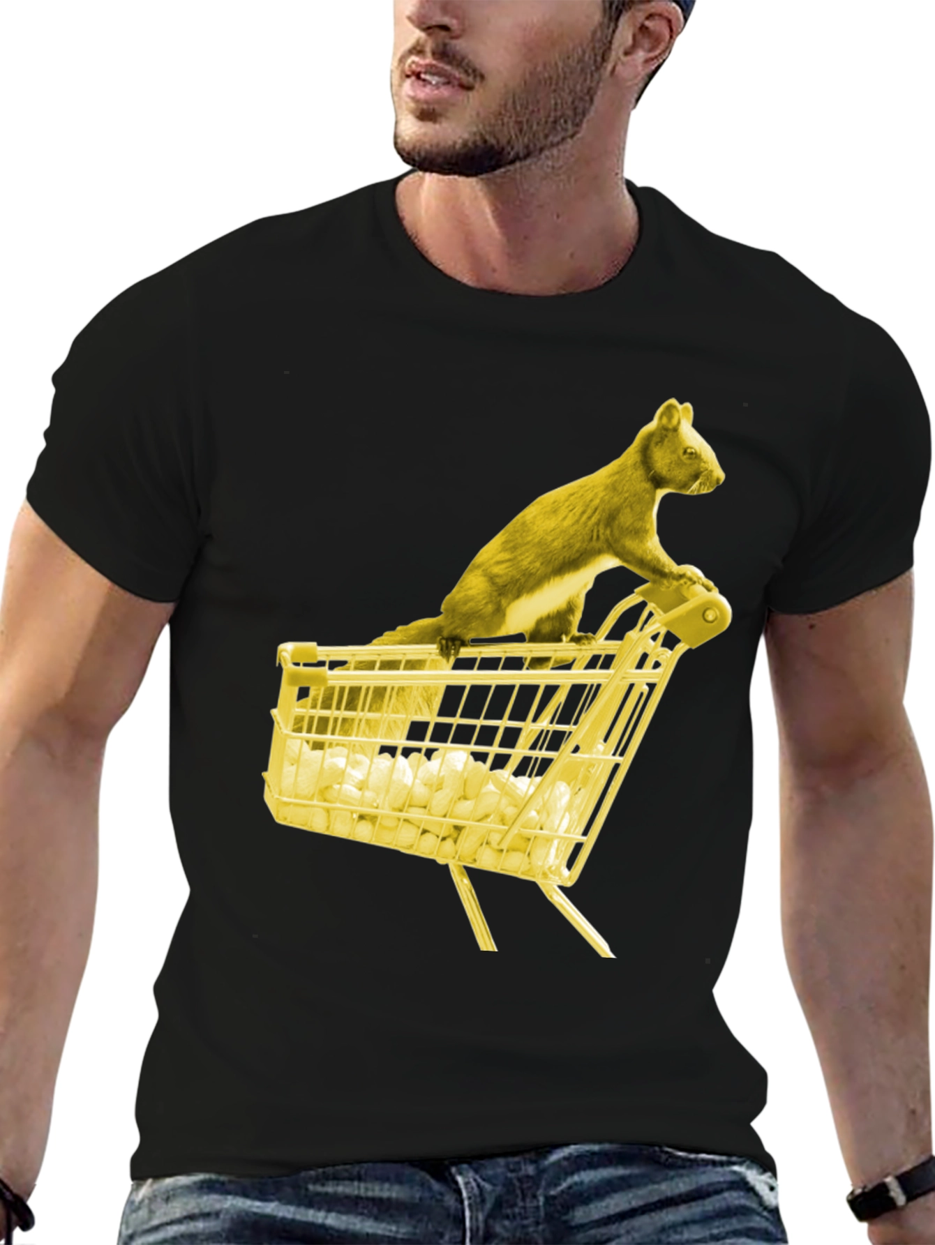 Squirrel Shopping Tee - Funny Graphic T-Shirt