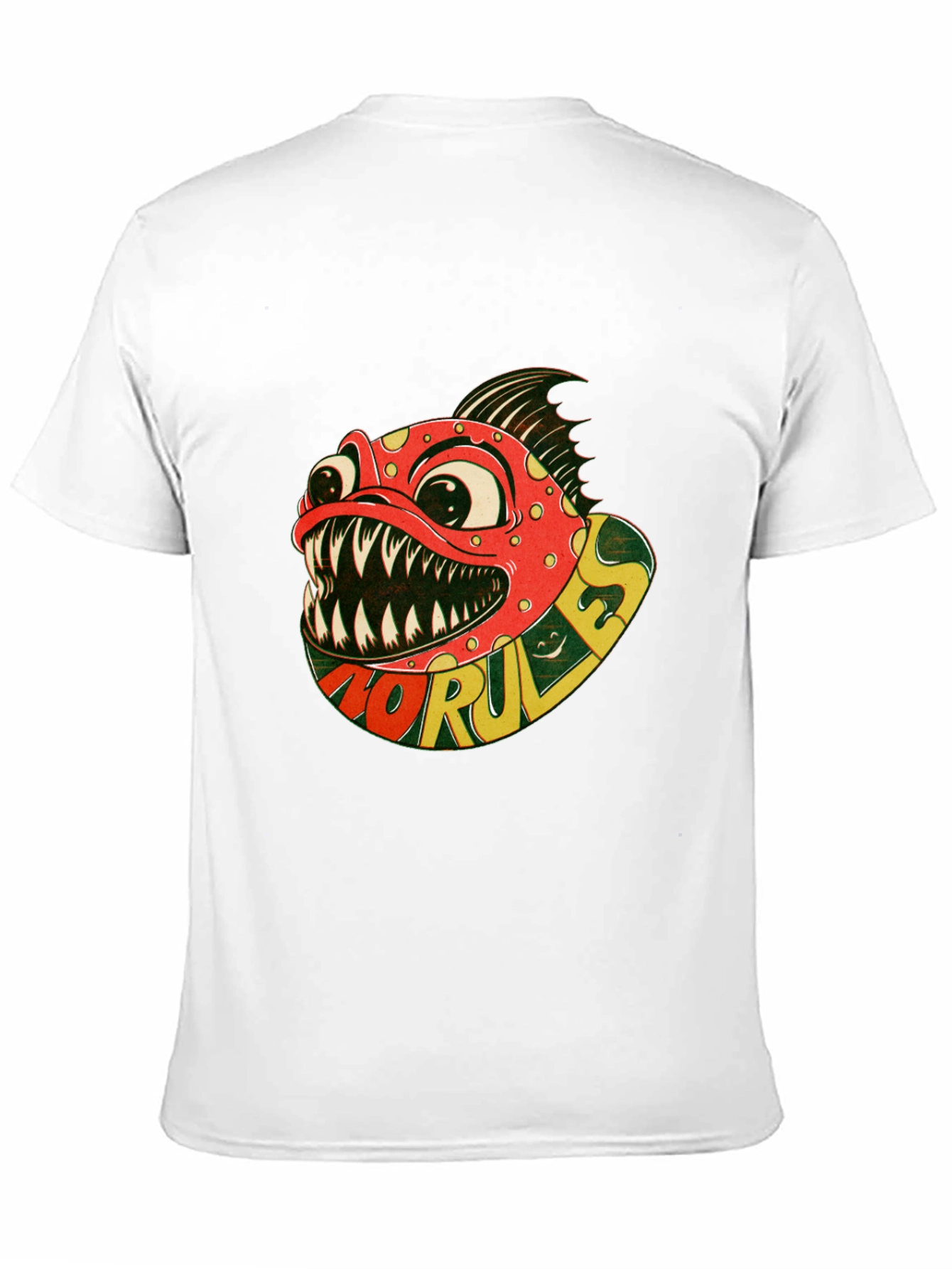 No Rules Piranha Graphic Black T-Shirt