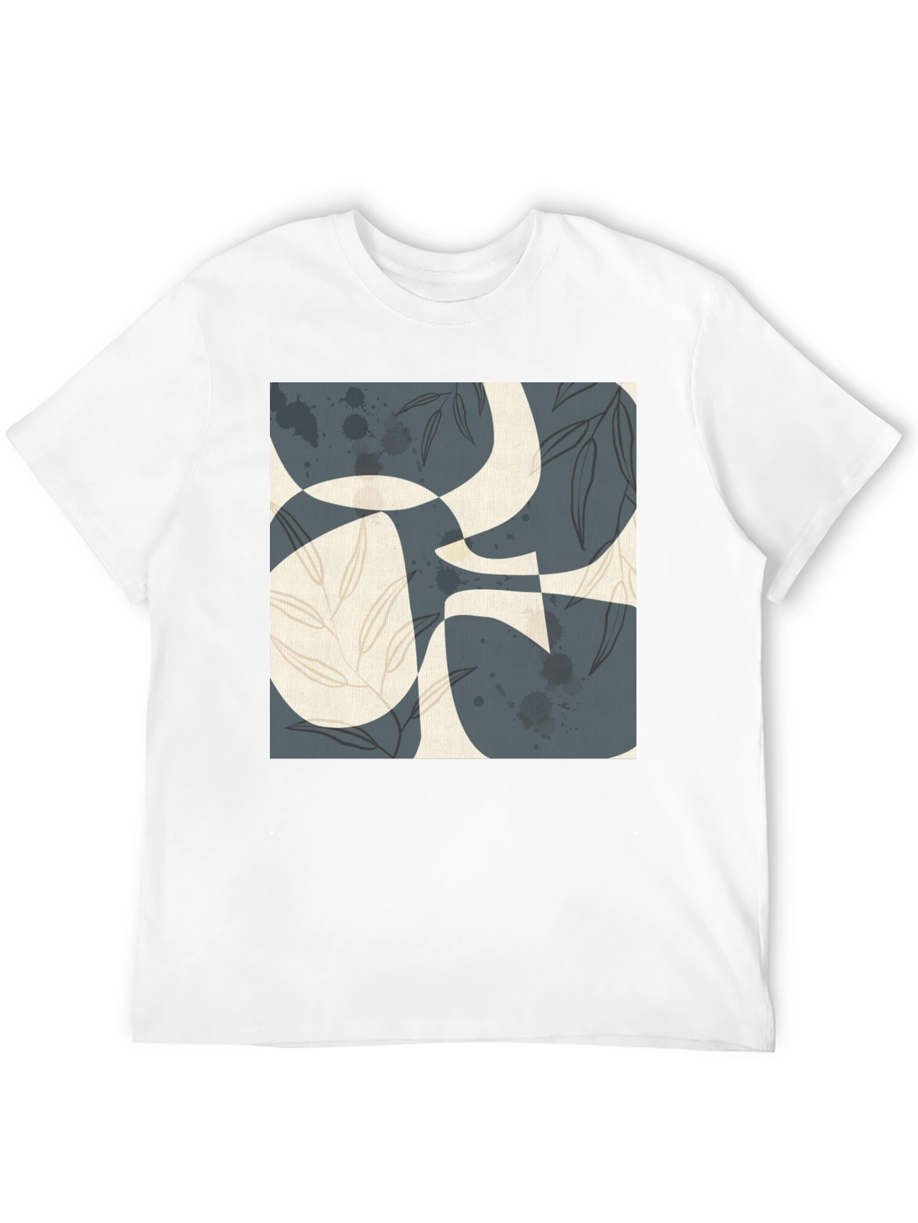 Abstract Art Print Black T-Shirt - Modern Graphic Tee