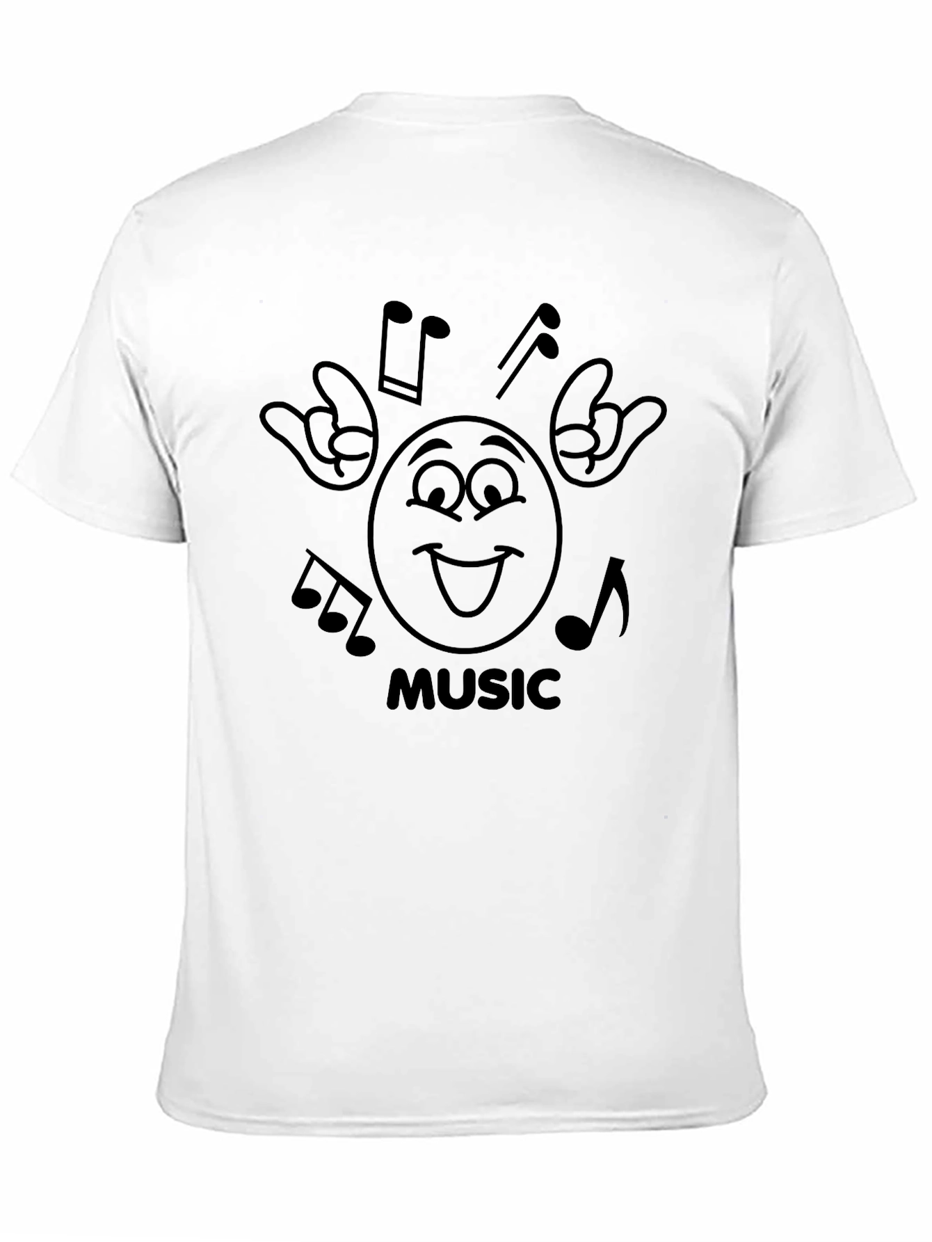 Music Lover Graphic Tee - Rock On Emoji Shirt
