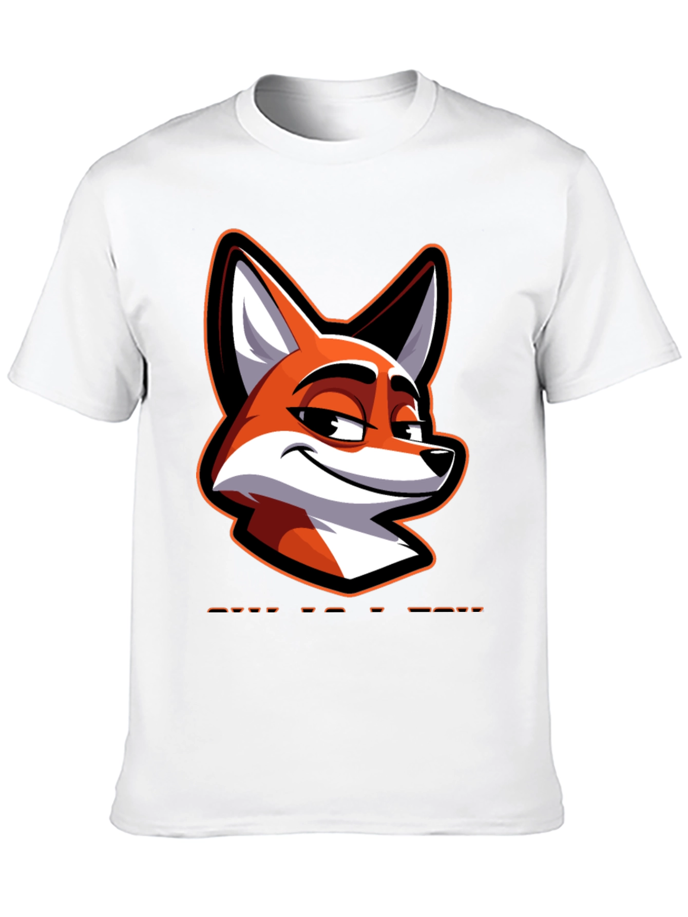 Cool Fox Graphic Tee - Black Cotton Blend