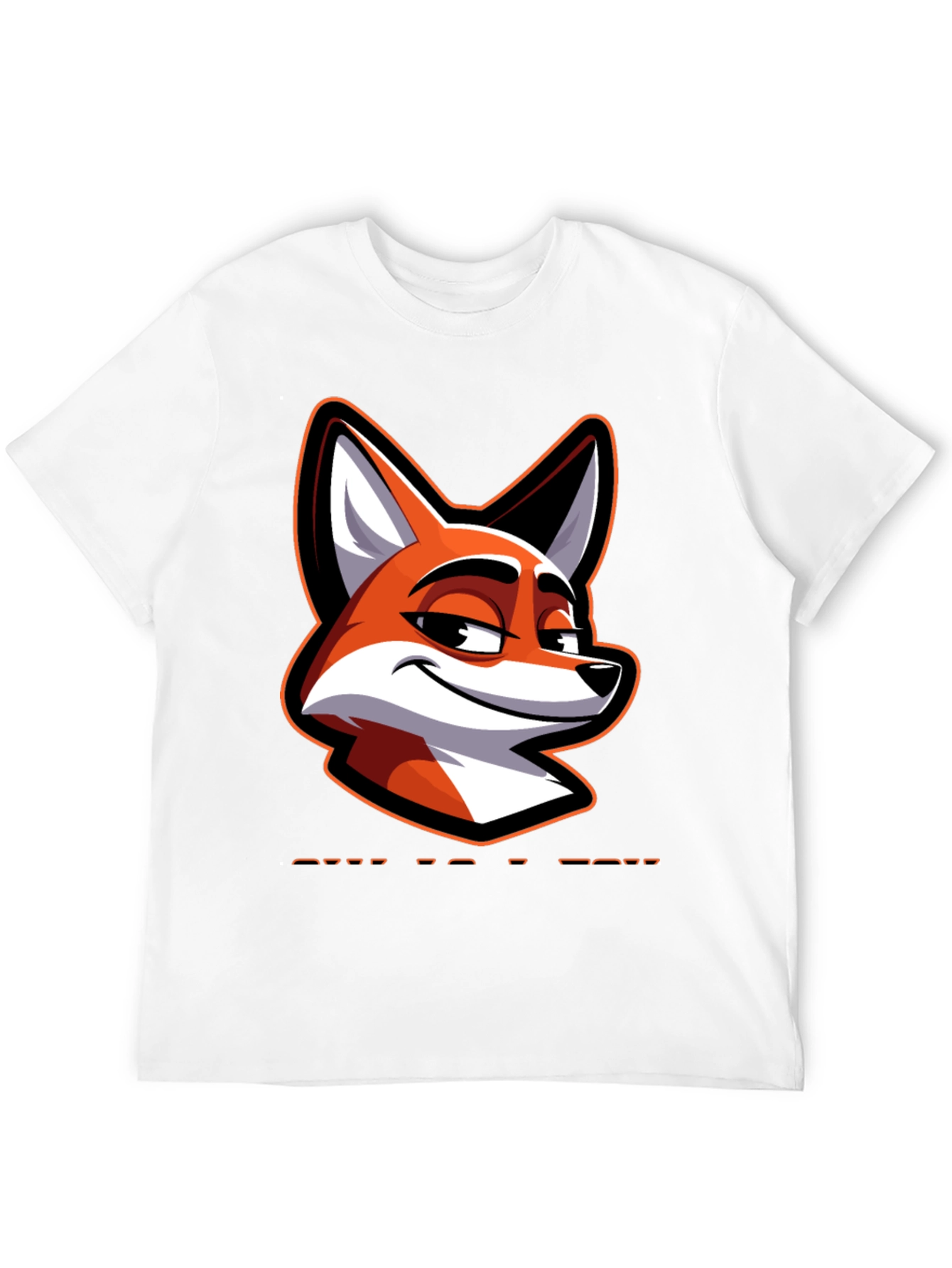 Cool Fox Graphic Tee - Black Cotton Blend
