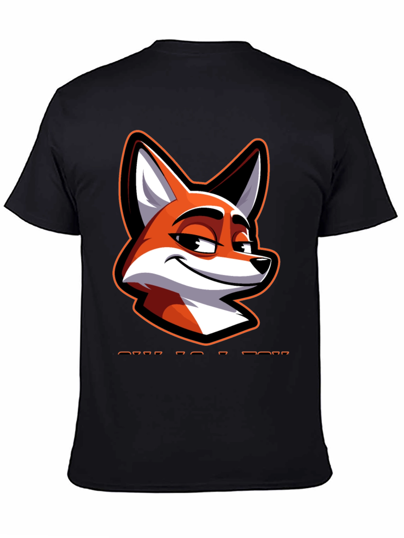 Cool Fox Graphic Tee - Black Cotton Blend