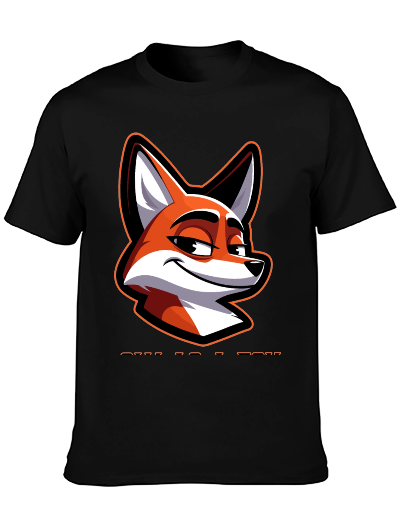 Cool Fox Graphic Tee - Black Cotton Blend