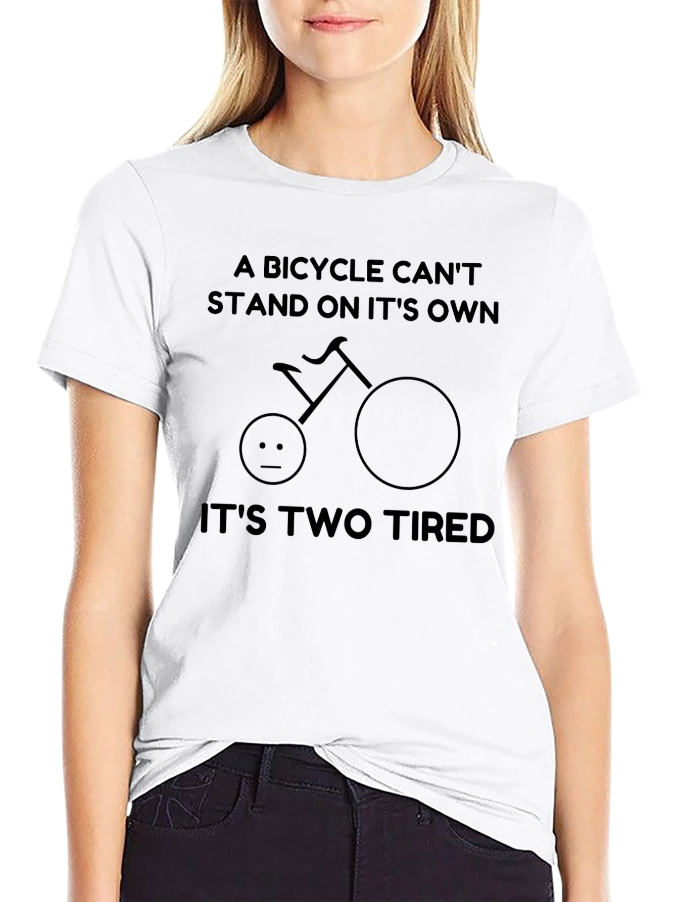 A Bicycle Cant Stand T-Shirt: Funny Bike Pun Tee