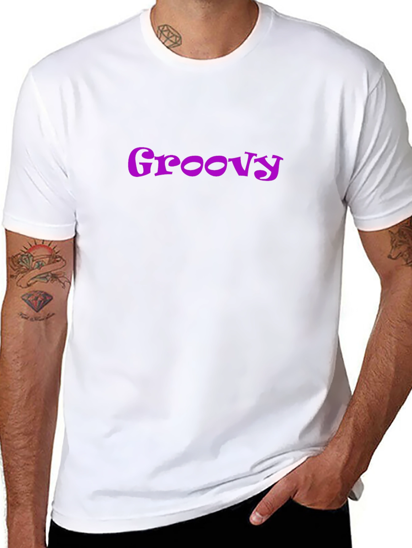 Groovy Retro Style Graphic Tee - Black