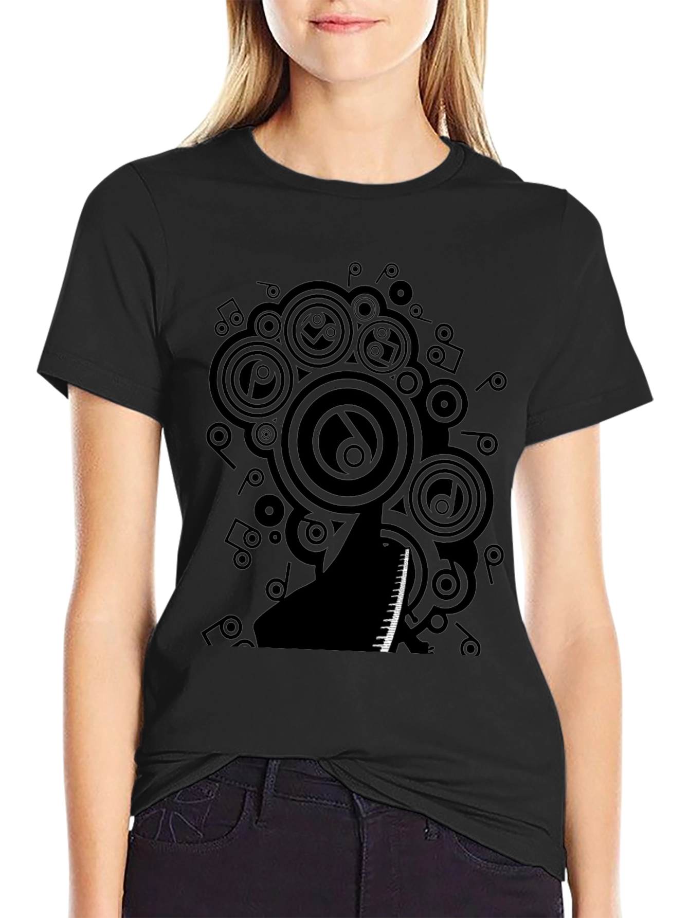 Piano Music T-Shirt - Black Graphic Tee