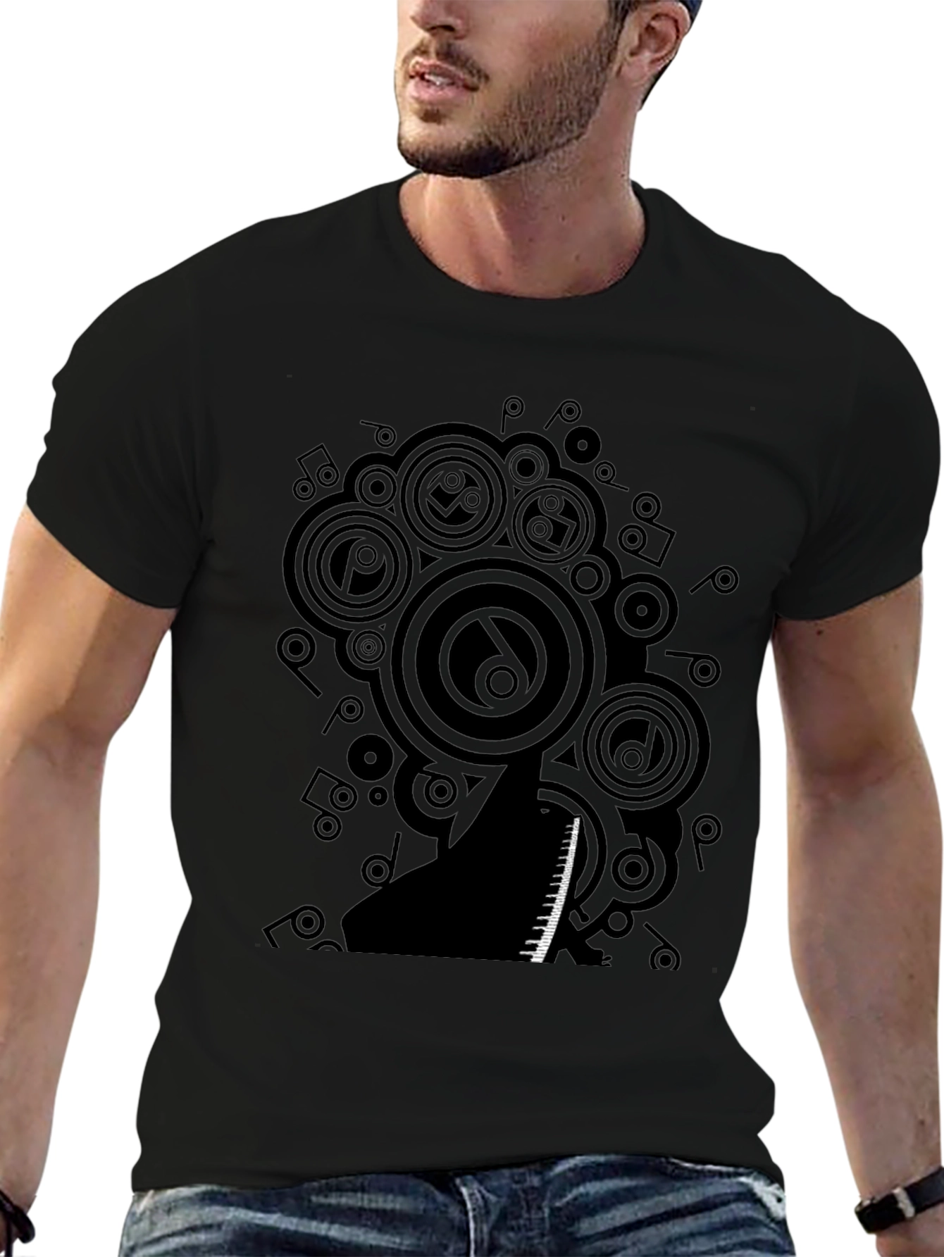 Piano Music T-Shirt - Black Graphic Tee