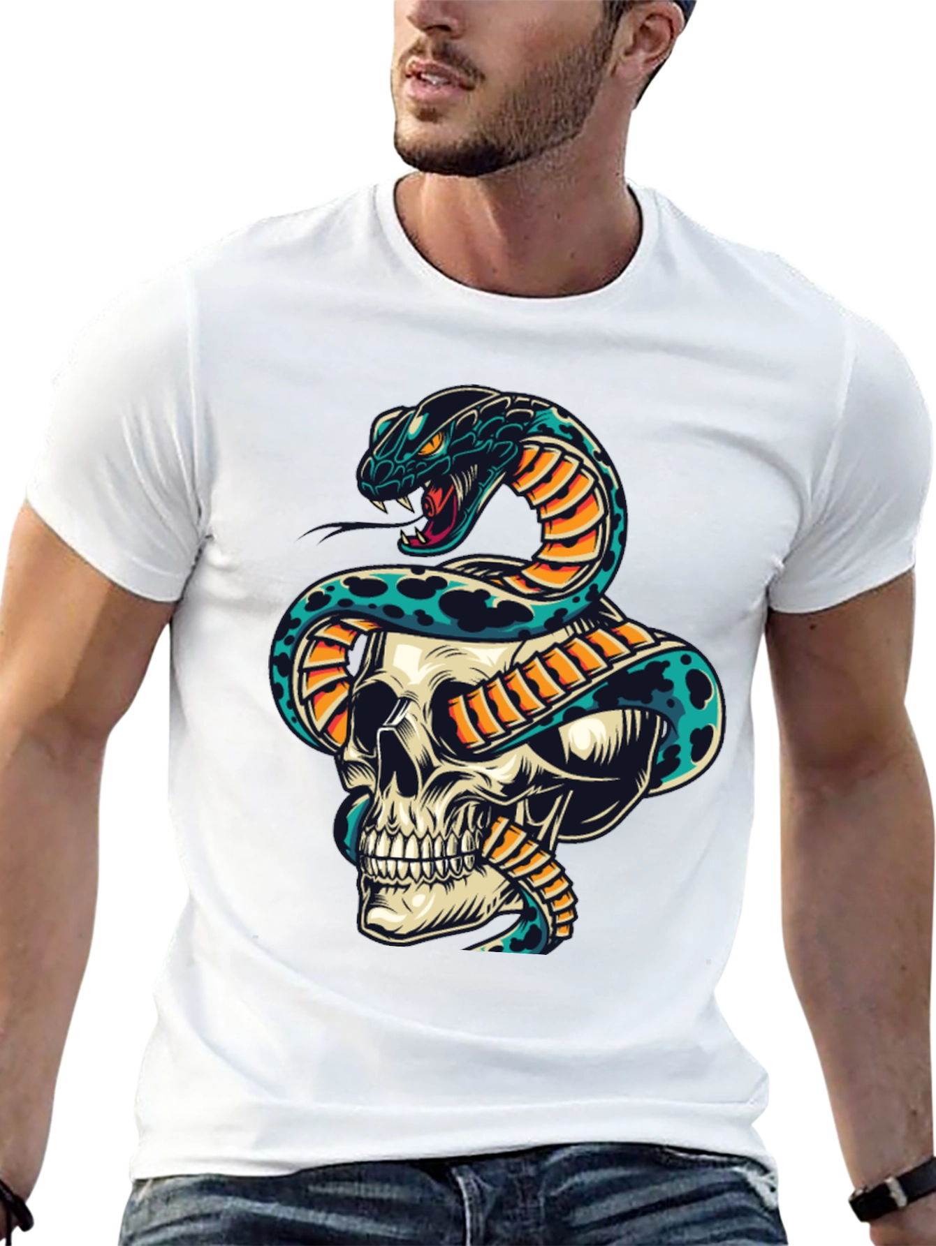 Skull & Snake Graphic Tee