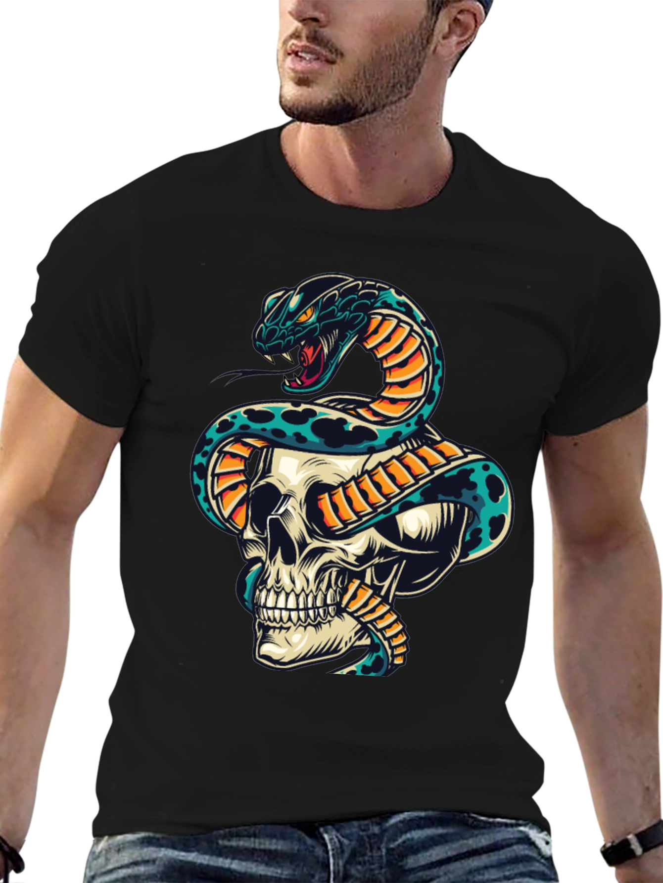 Skull & Snake Graphic Tee