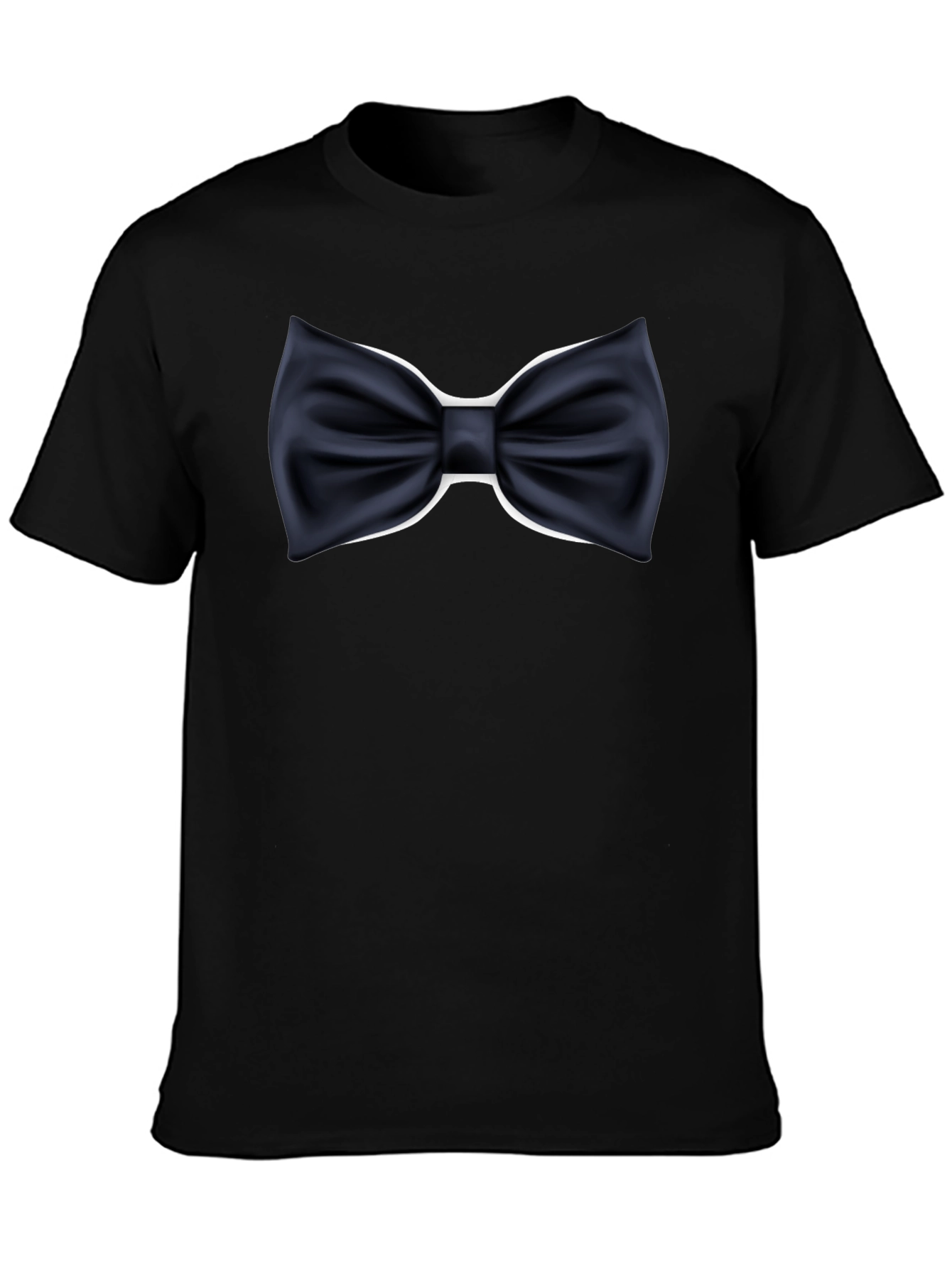Mens Black Bowtie Graphic T-Shirt