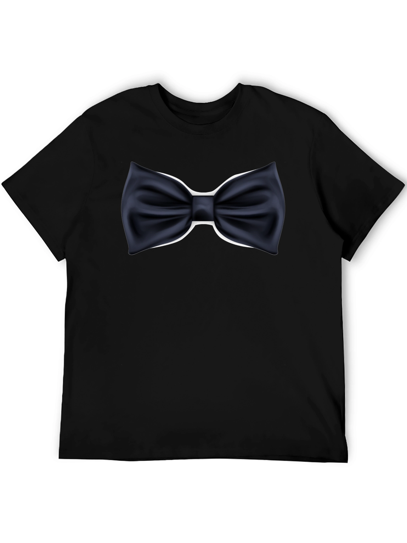 Mens Black Bowtie Graphic T-Shirt