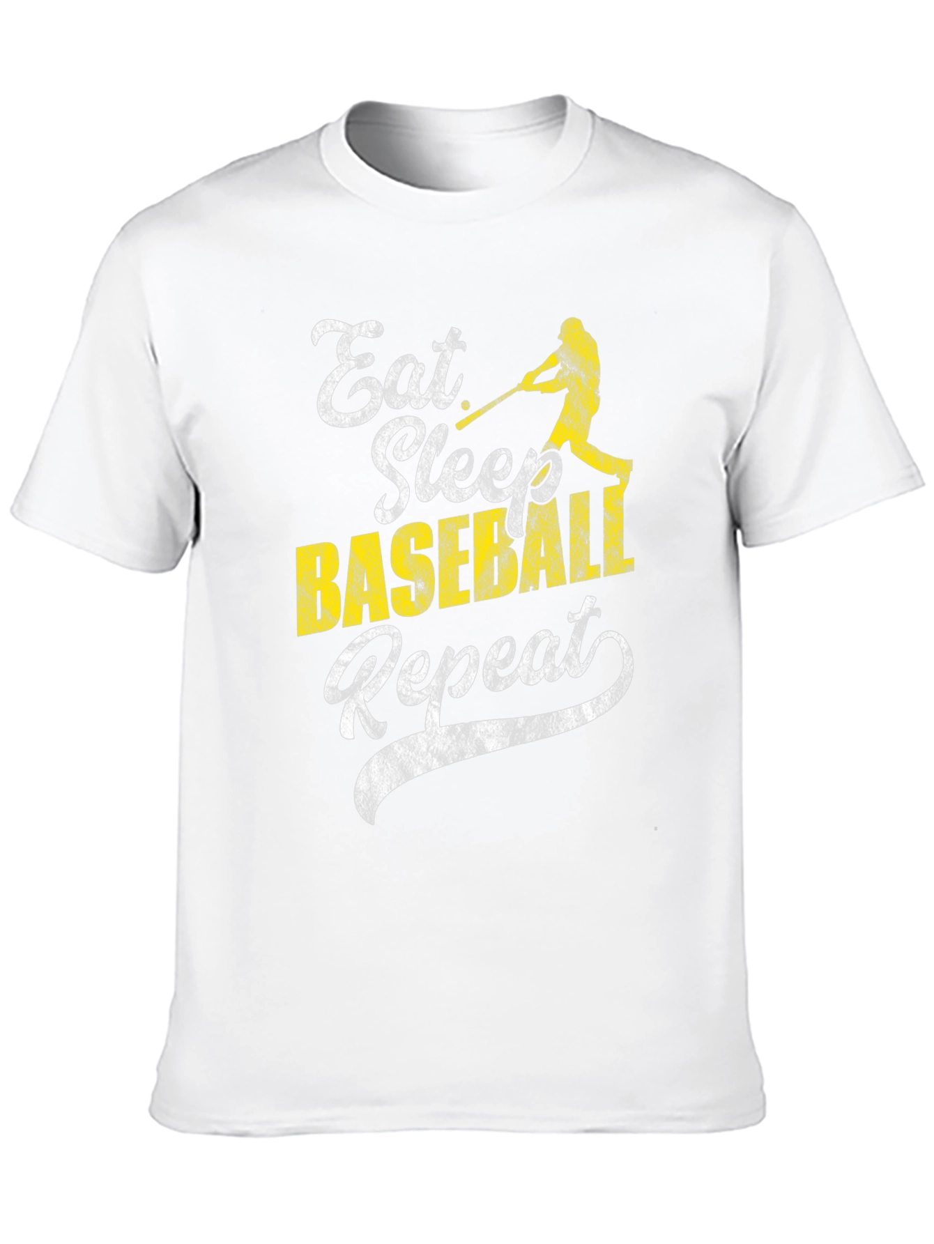 Eat Sleep Baseball Repeat Black Graphic T-Shirt
