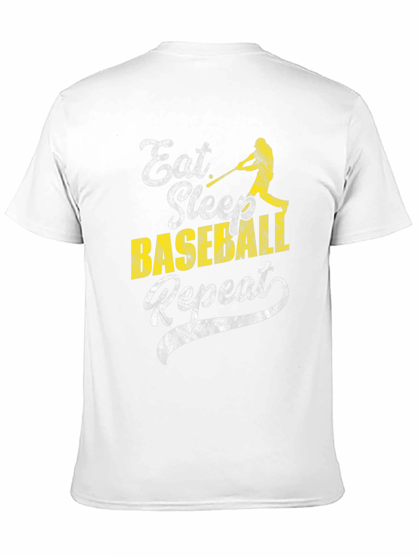 Eat Sleep Baseball Repeat Black Graphic T-Shirt