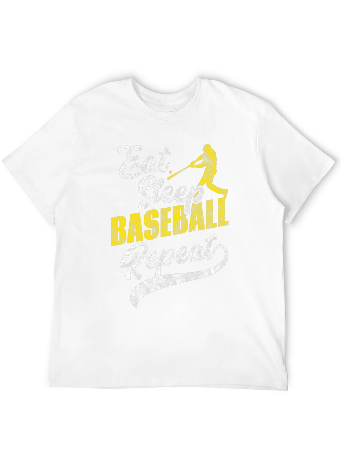 Eat Sleep Baseball Repeat Black Graphic T-Shirt