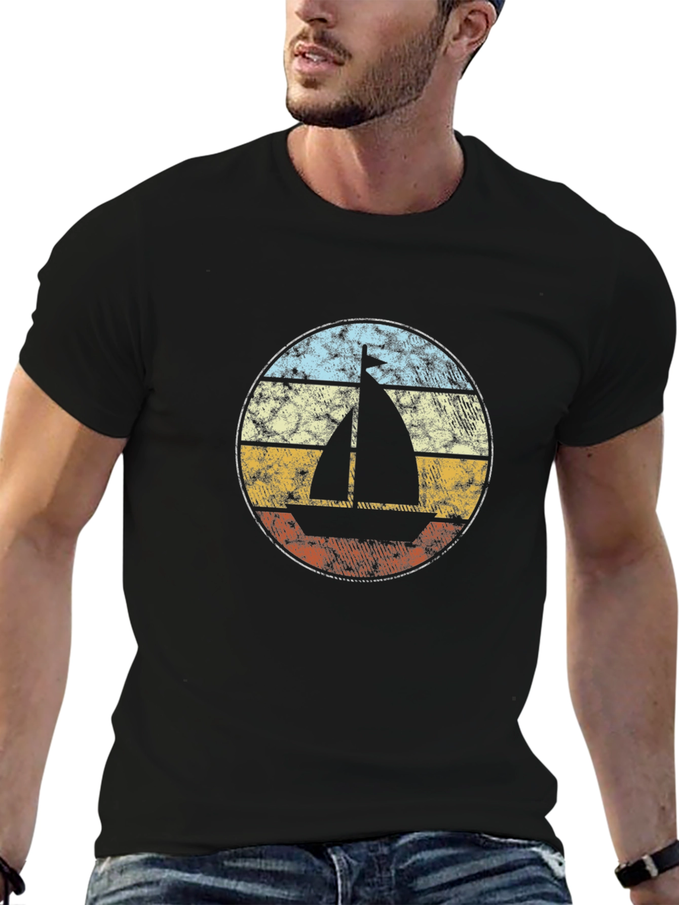 Retro Sailboat Graphic Tee - Classic Style