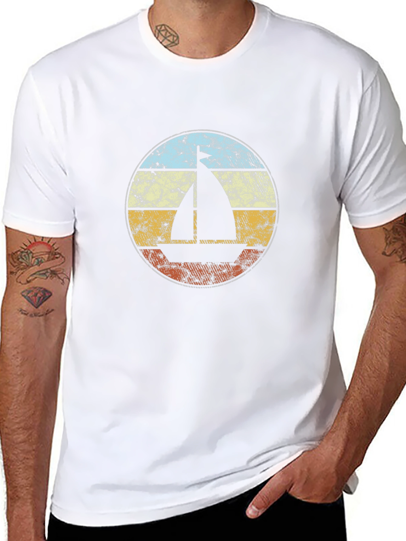 Retro Sailboat Graphic Tee - Classic Style
