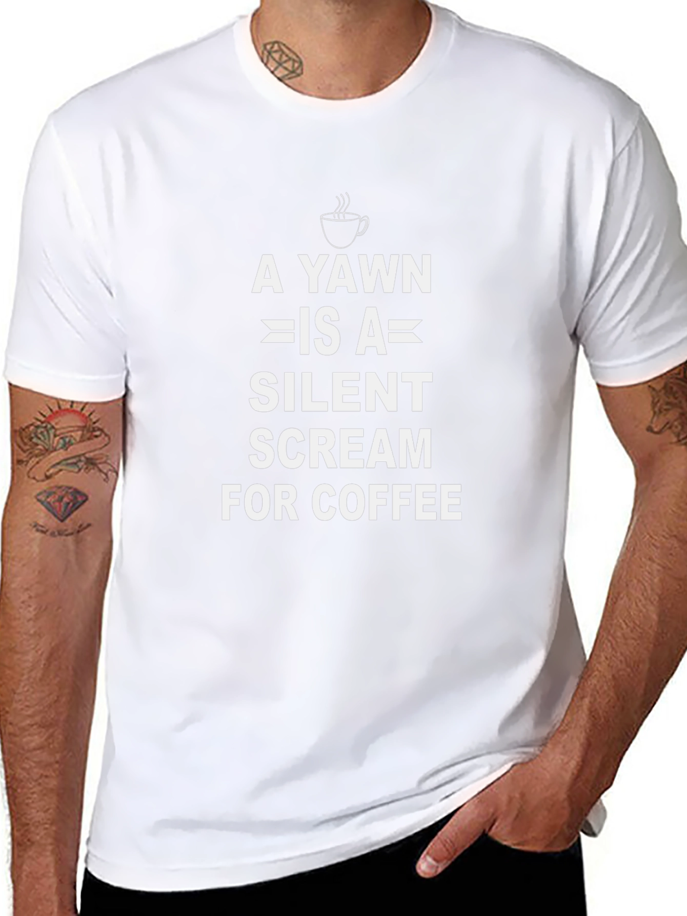 Coffee Lover T-Shirt: A Yawn is a Silent Scream!