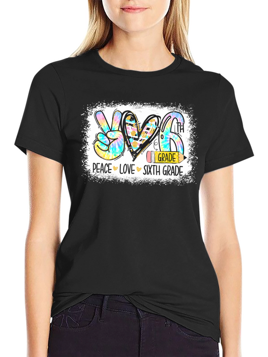 Peace Love Sixth Grade T-Shirt
