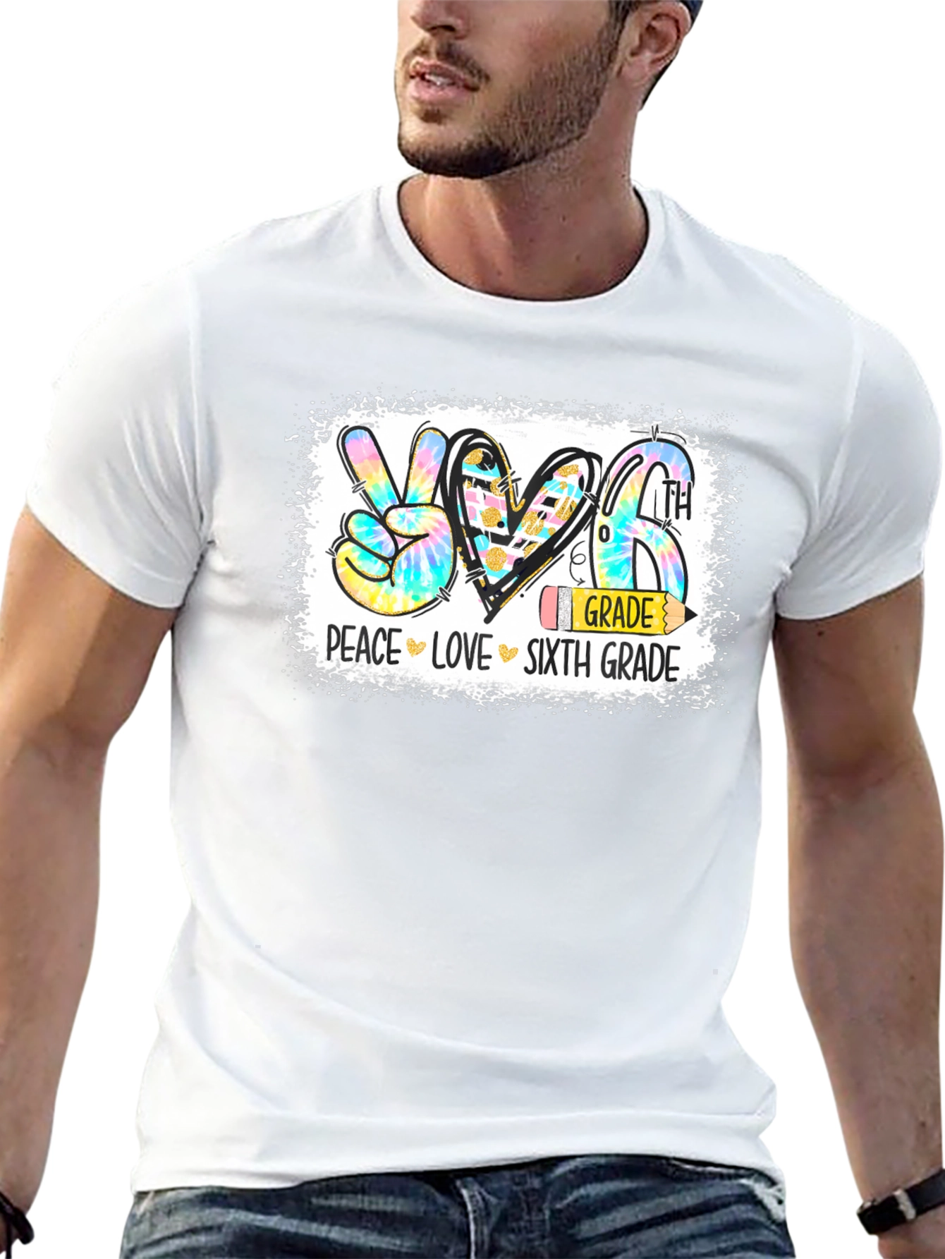 Peace Love Sixth Grade T-Shirt