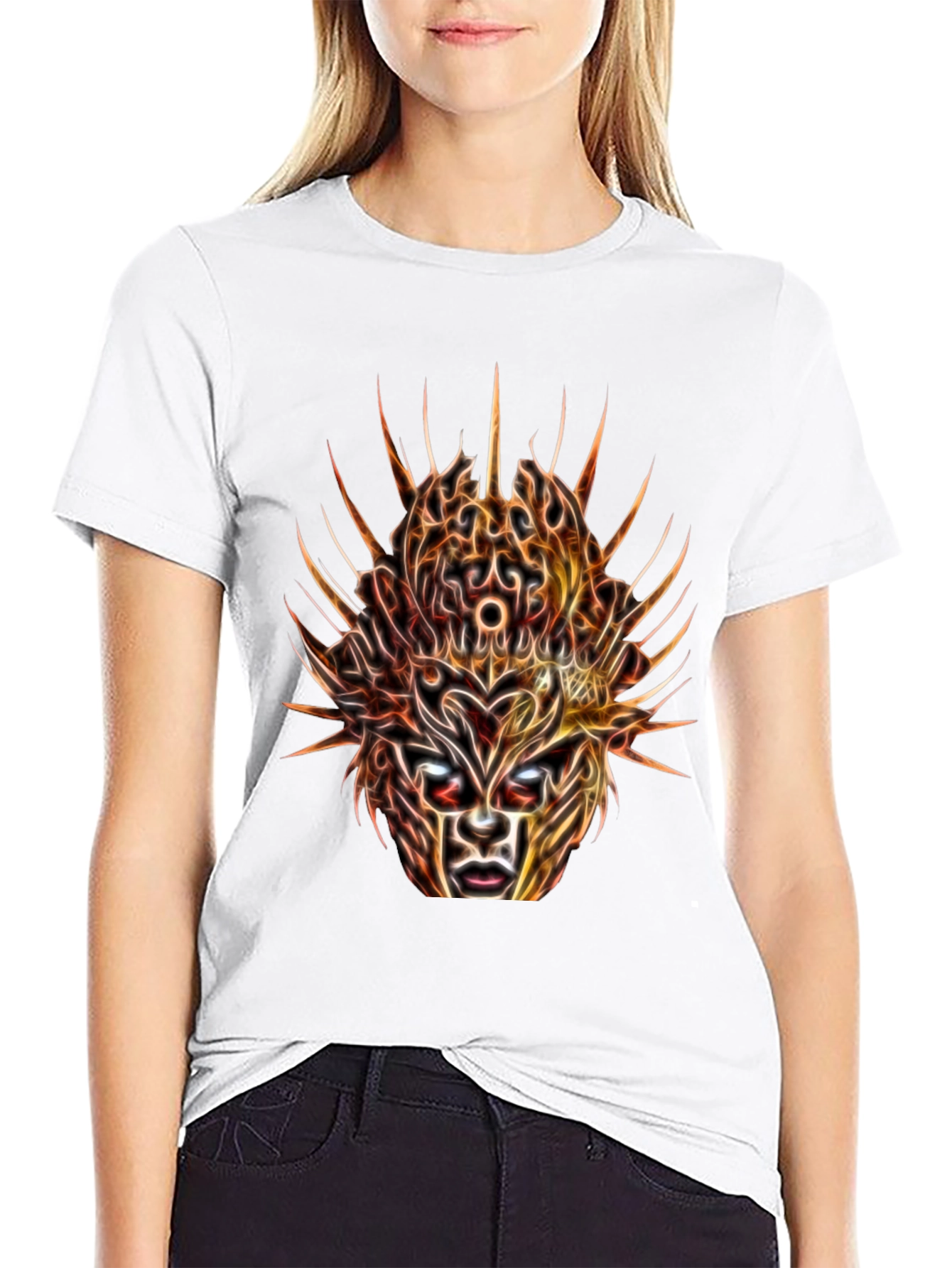 Mystic Mask Graphic Tee - Abstract Art T-Shirt