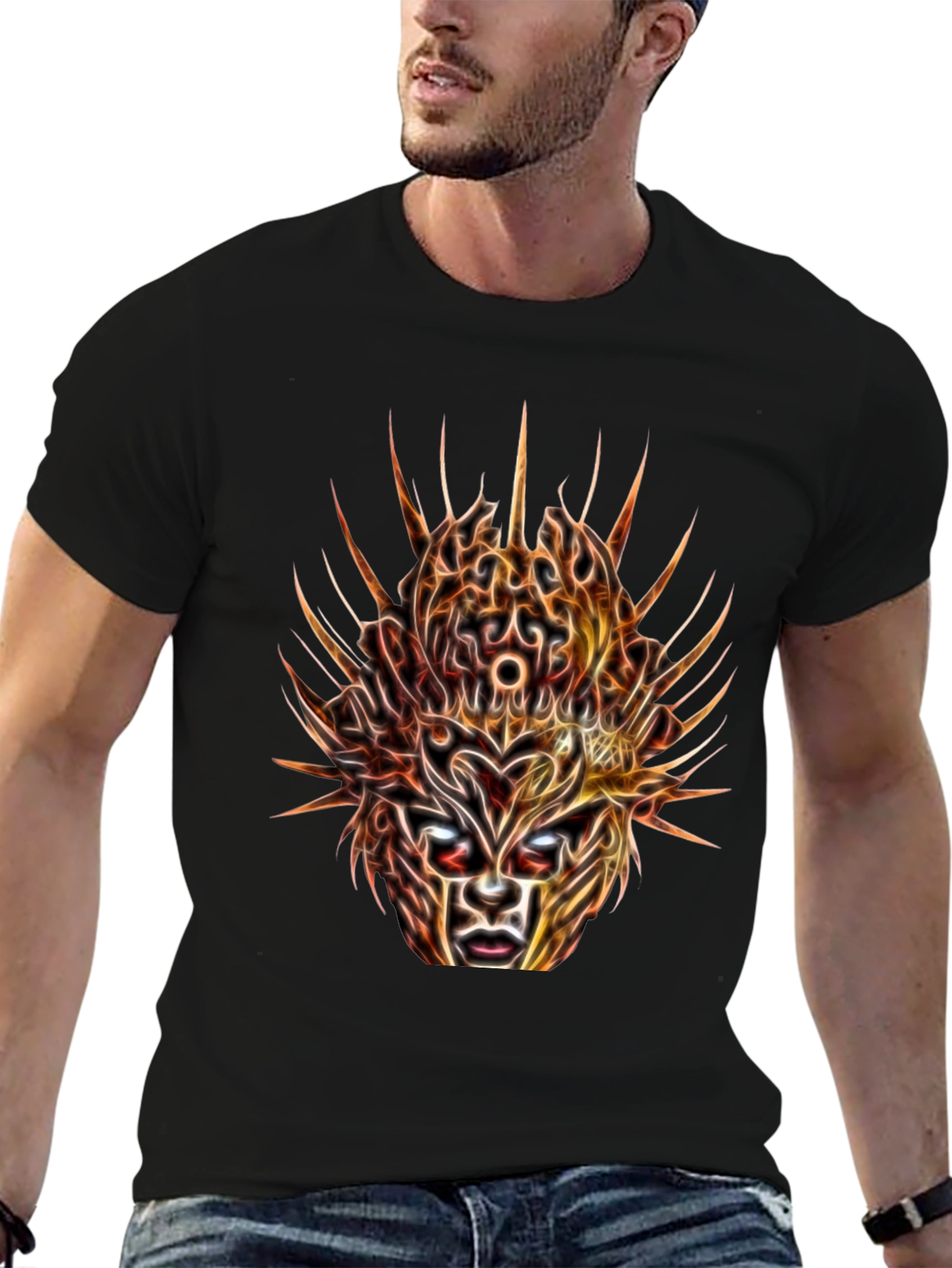 Mystic Mask Graphic Tee - Abstract Art T-Shirt