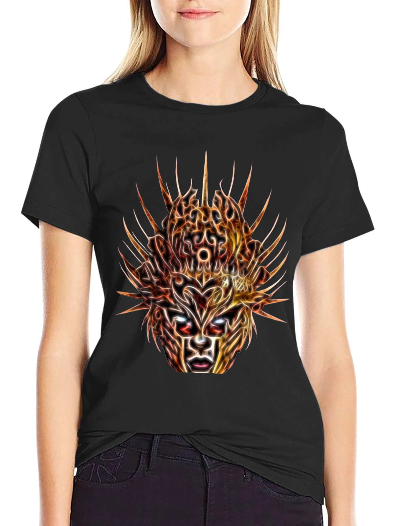 Mystic Mask Graphic Tee - Abstract Art T-Shirt