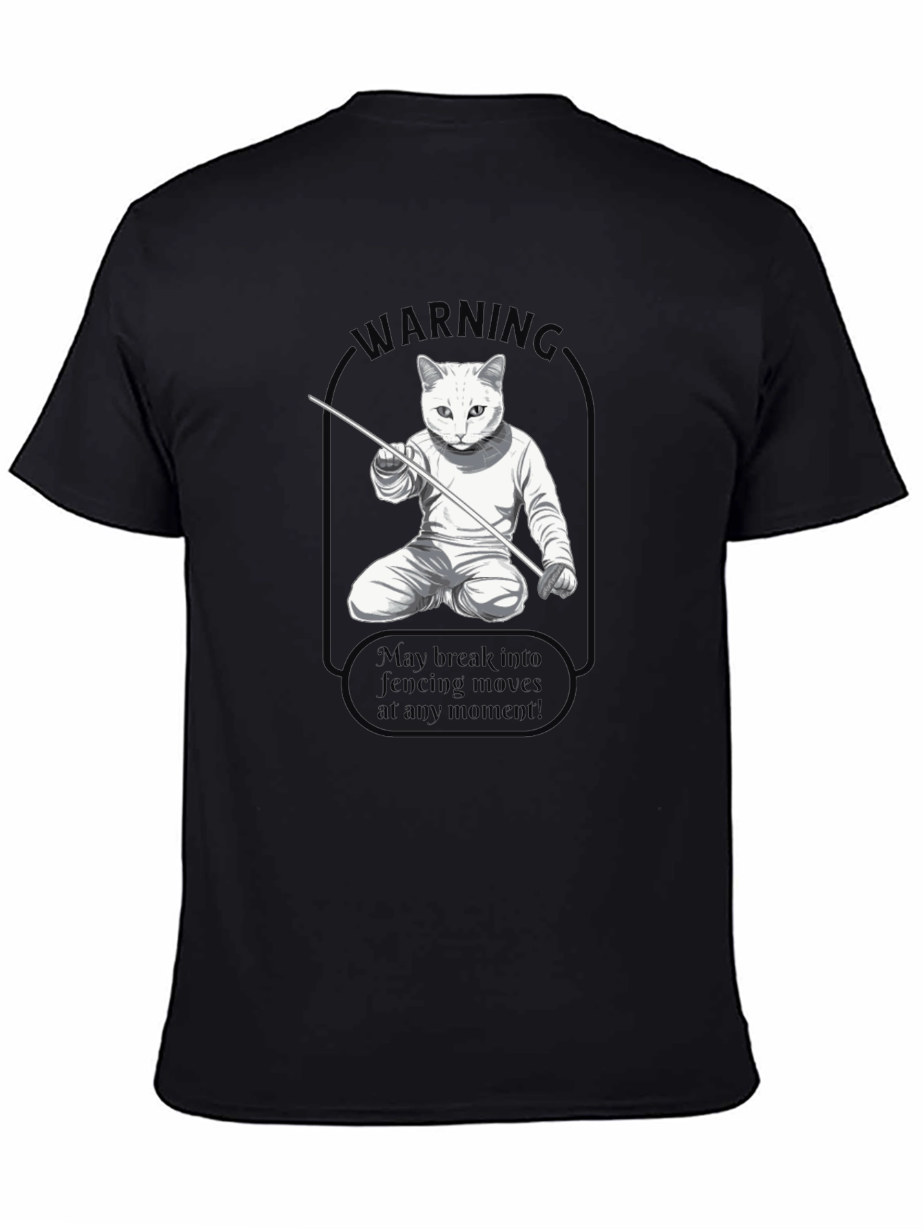 Fencing Cat Warning T-Shirt