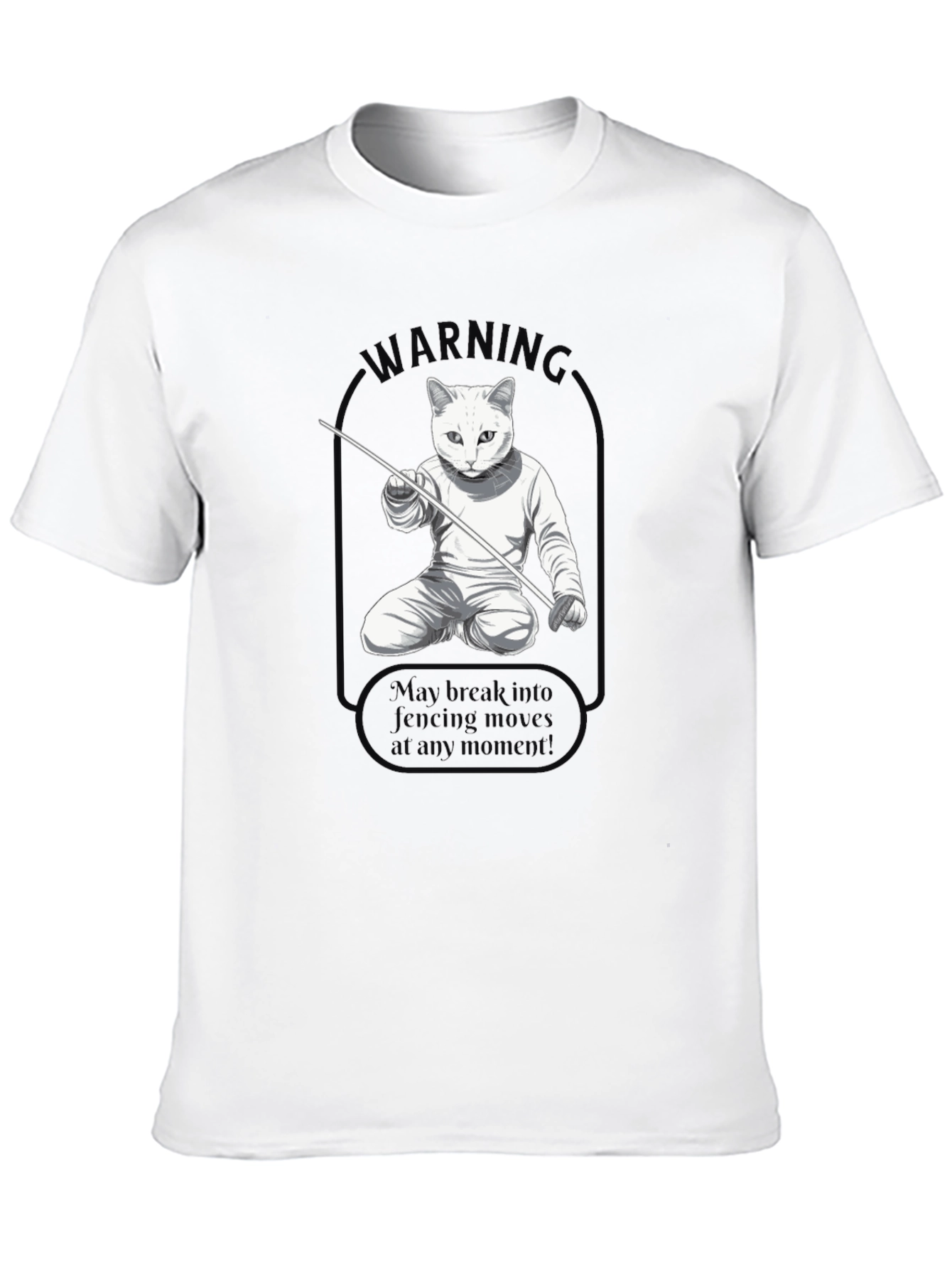 Fencing Cat Warning T-Shirt