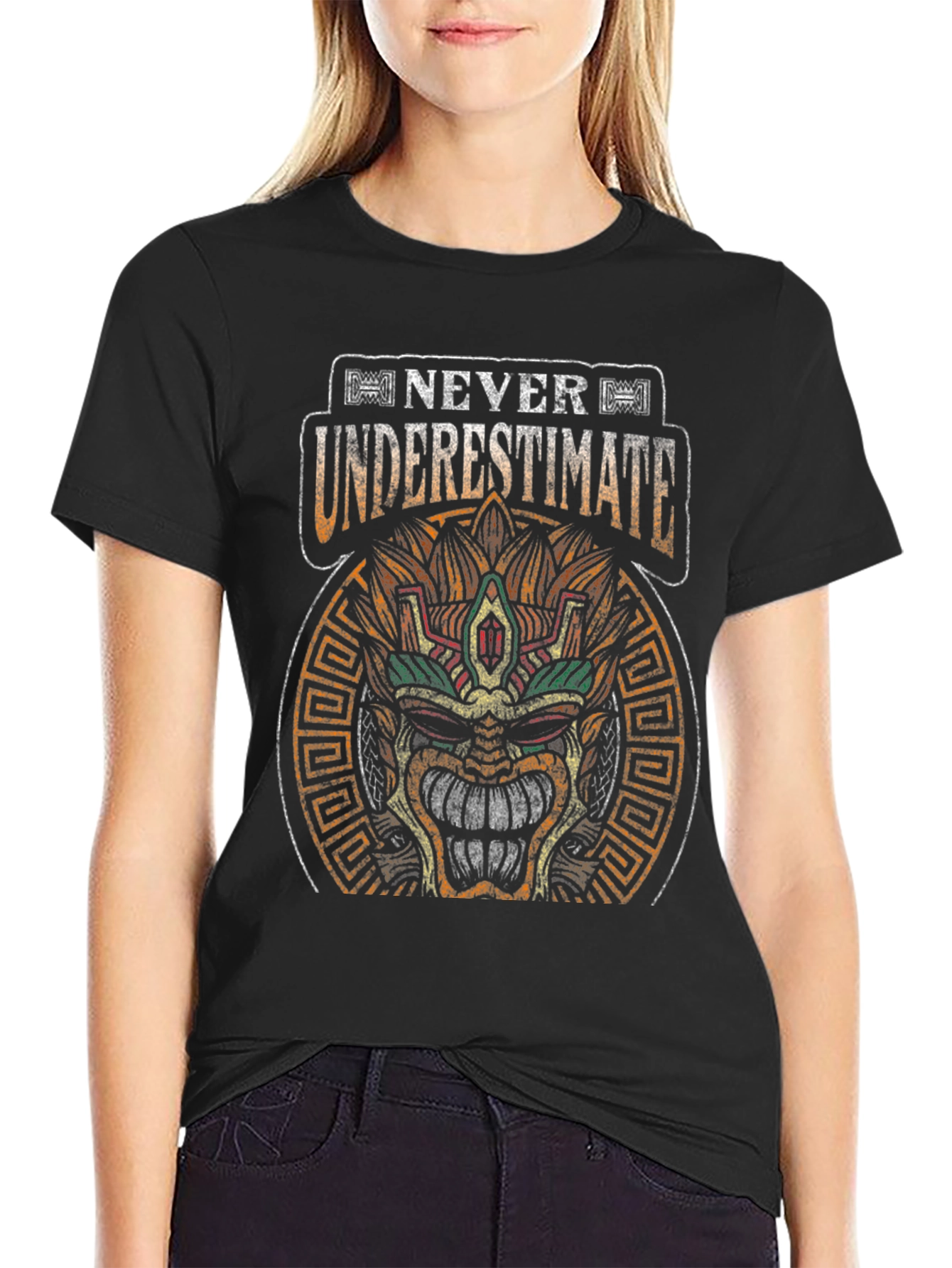 Never Underestimate T-Shirt Aztec Mayan Mask