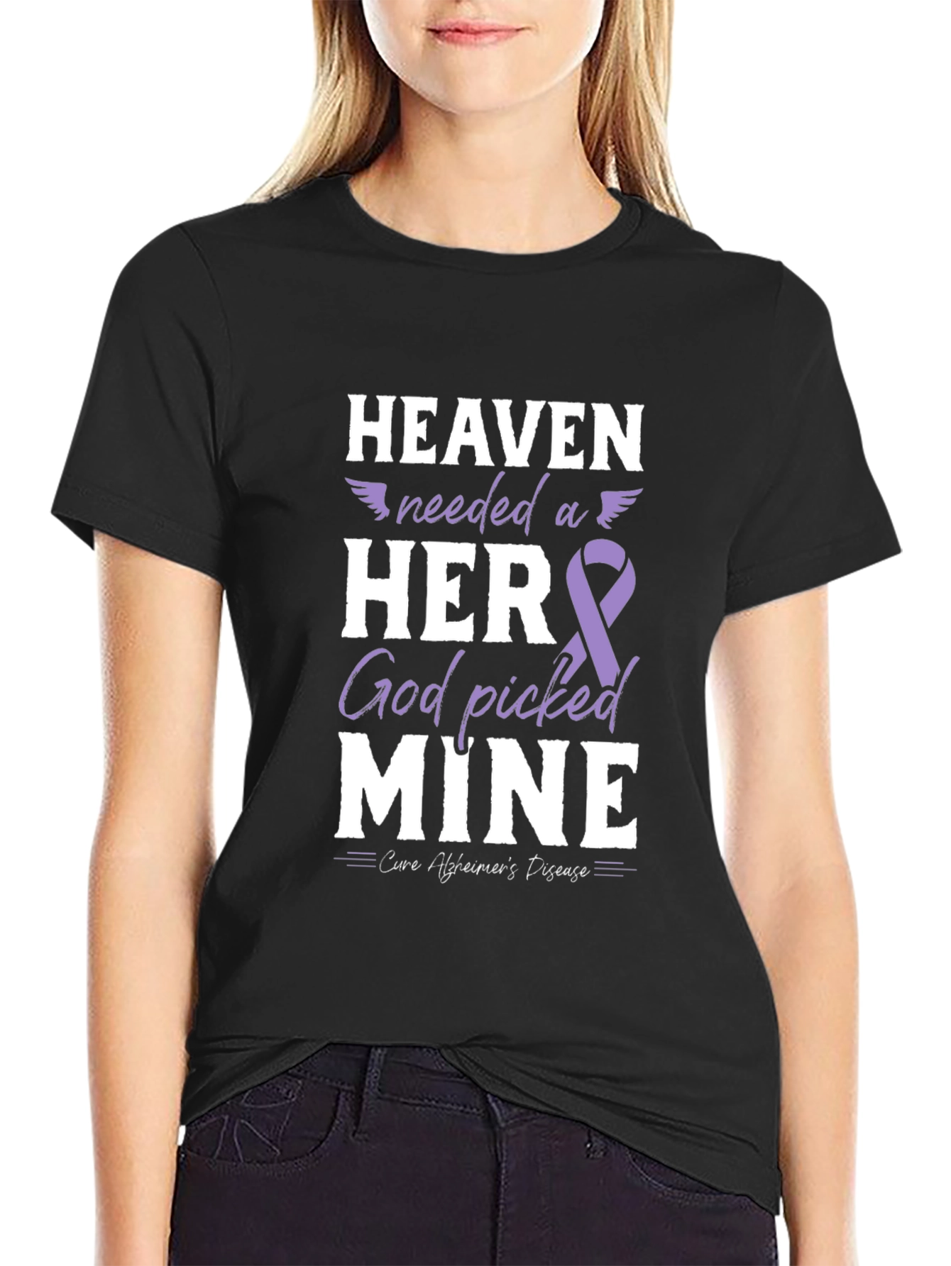 Alzheimers Awareness T-Shirt: Heaven Needed a Hero
