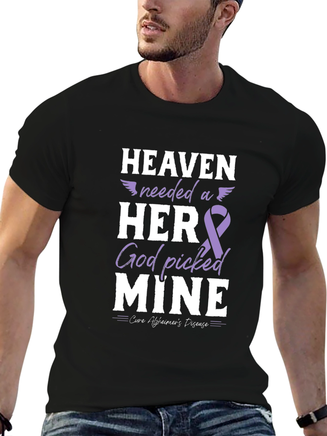 Alzheimers Awareness T-Shirt: Heaven Needed a Hero