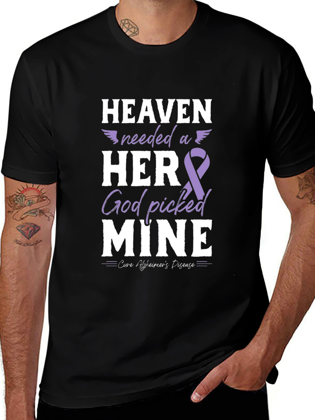 Alzheimers Awareness T-Shirt: Heaven Needed a Hero