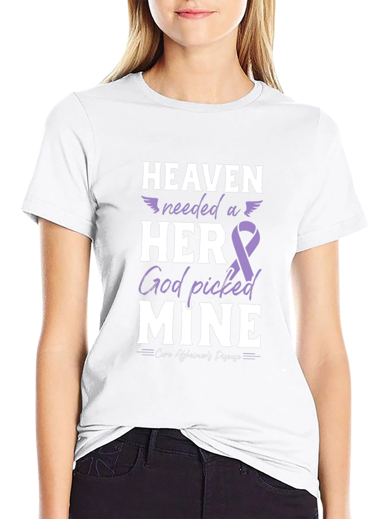 Alzheimers Awareness T-Shirt: Heaven Needed a Hero