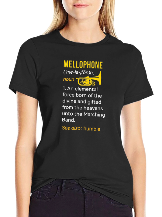 Mellophone Definition Black T-Shirt - Band Humor
