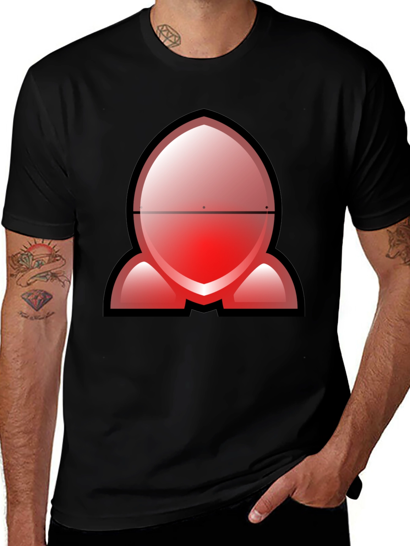 Modern Graphic Print Black T-Shirt