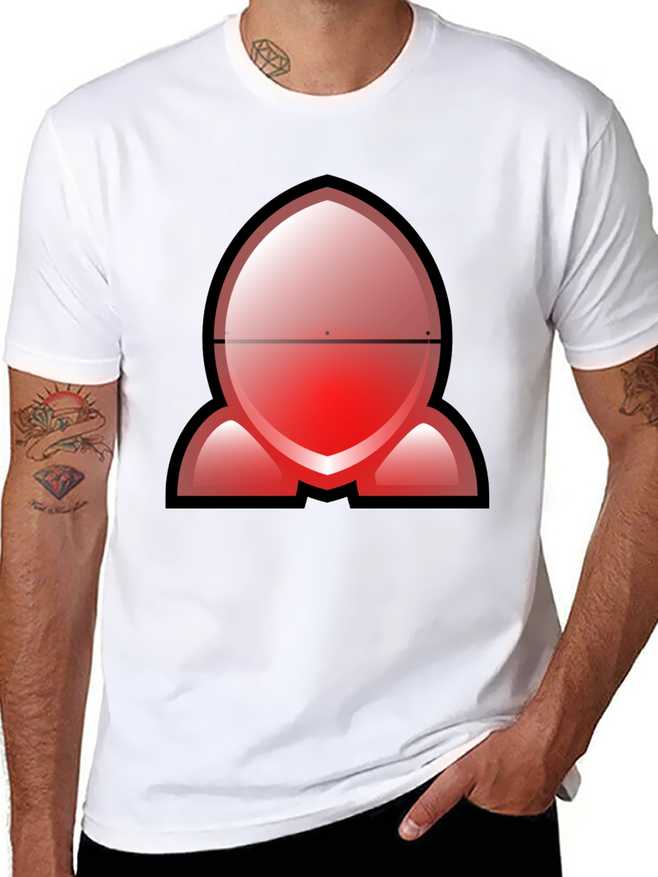 Modern Graphic Print Black T-Shirt