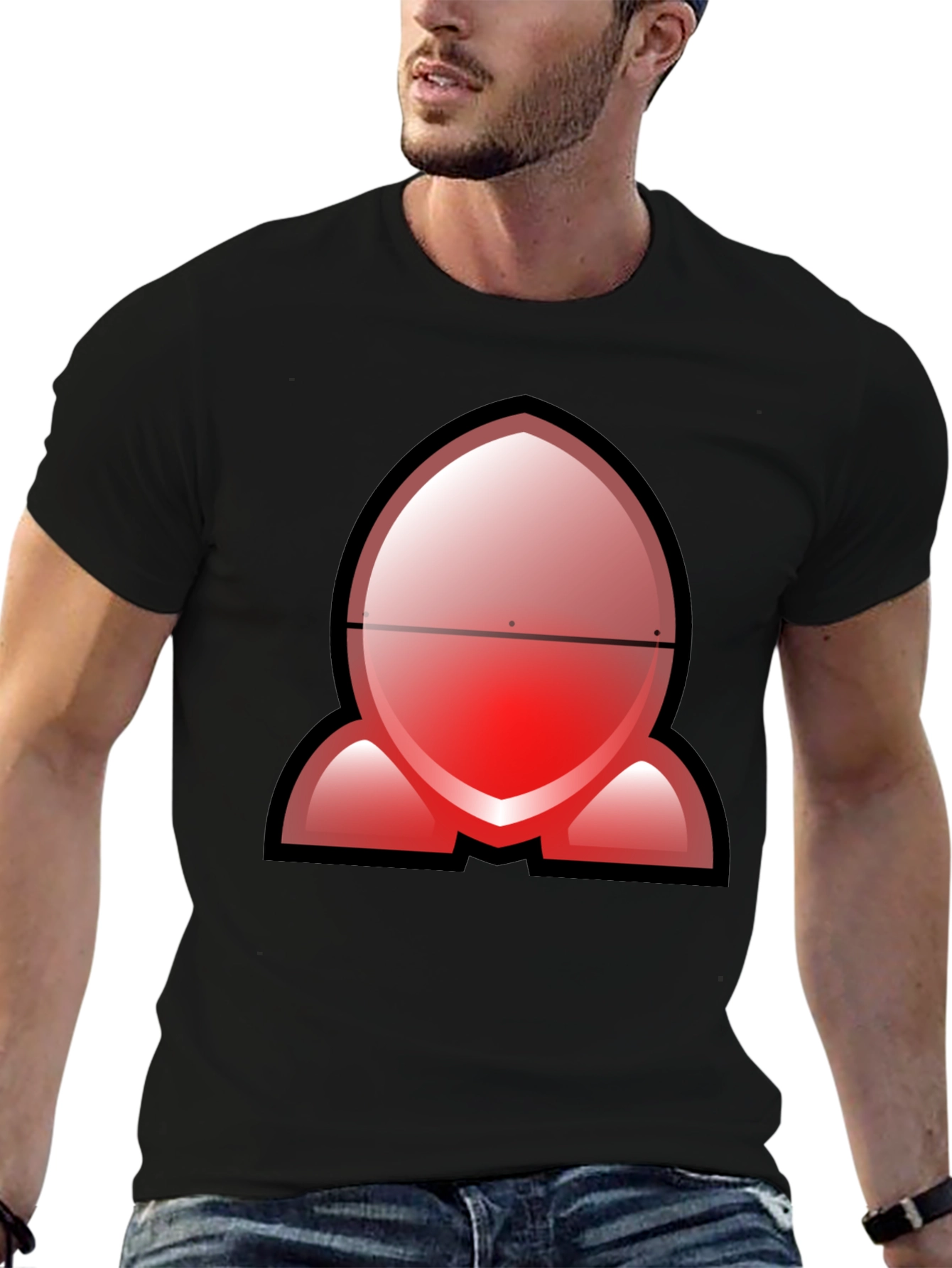 Modern Graphic Print Black T-Shirt