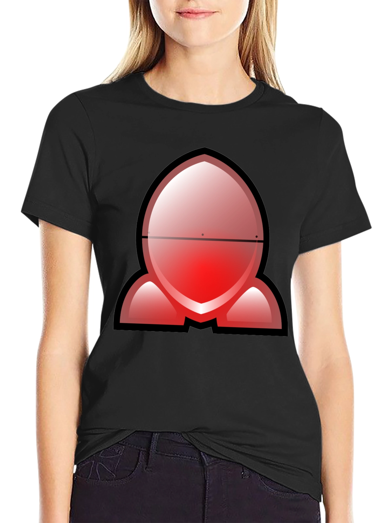 Modern Graphic Print Black T-Shirt