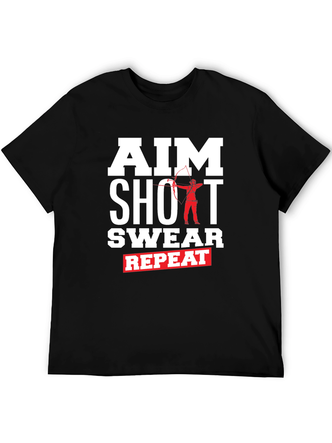 Aim Shot Swear Repeat Funny Archer T-Shirt