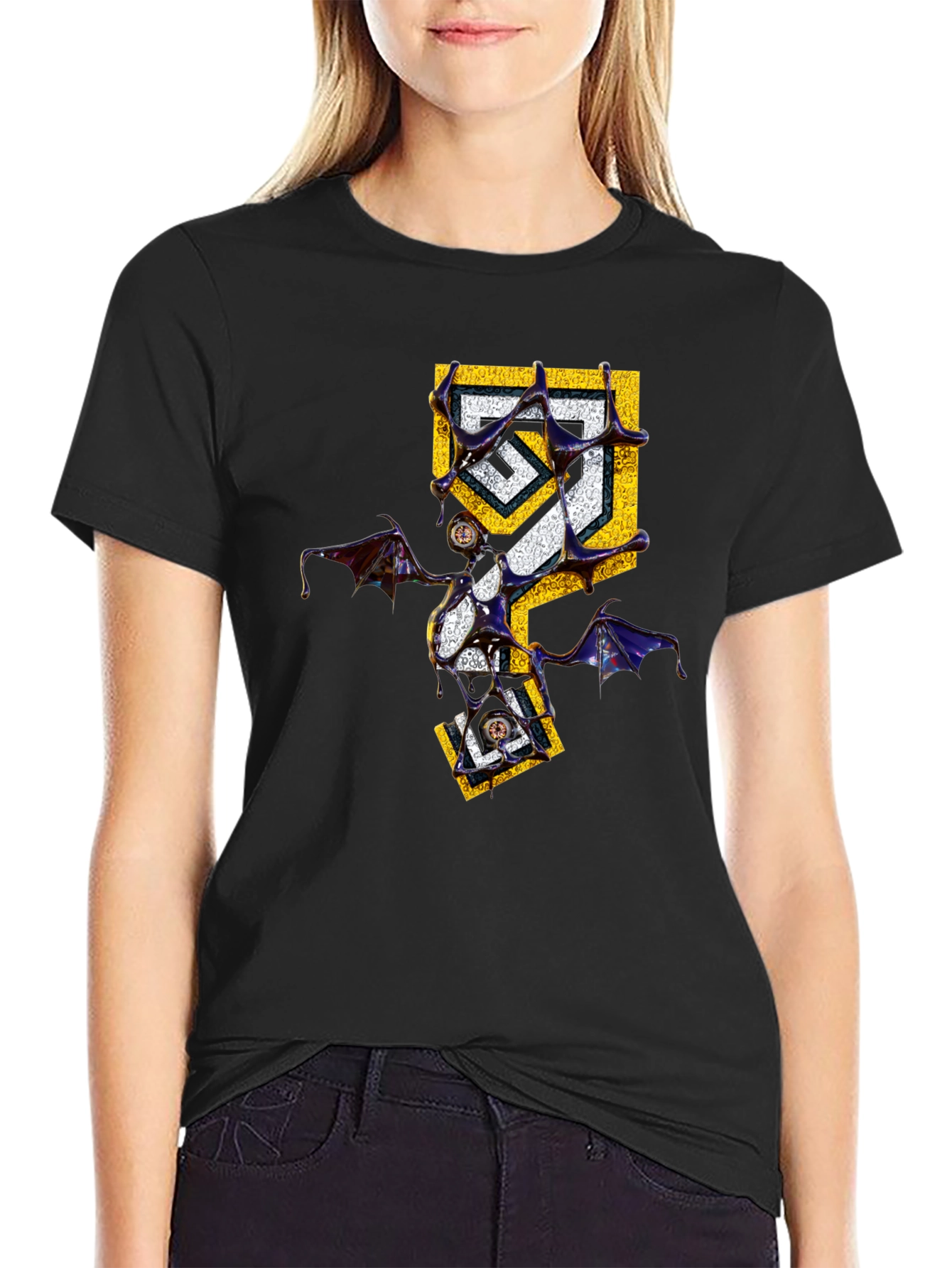 Edgy Graphic Tee - Unique Winged Design