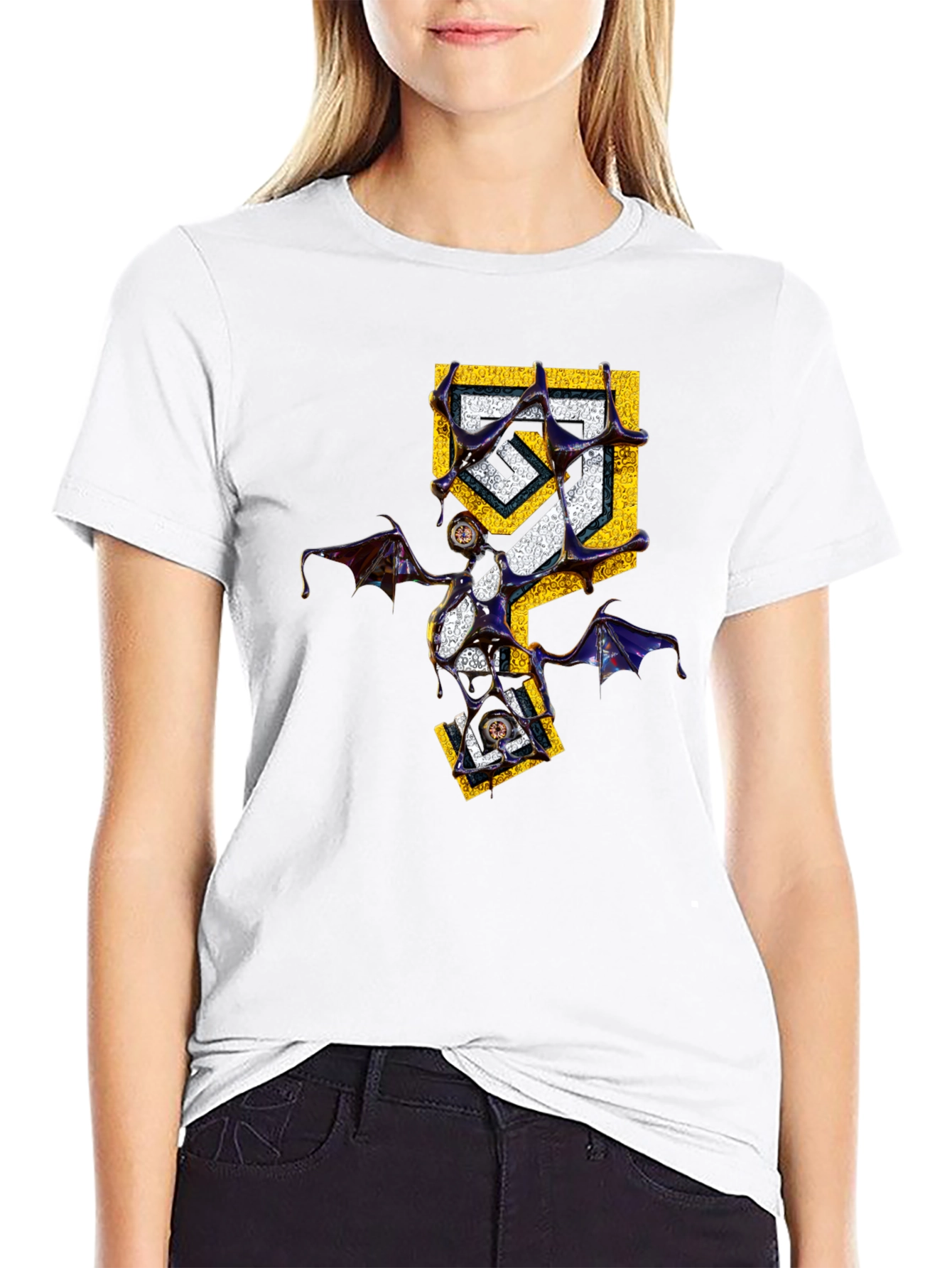 Edgy Graphic Tee - Unique Winged Design