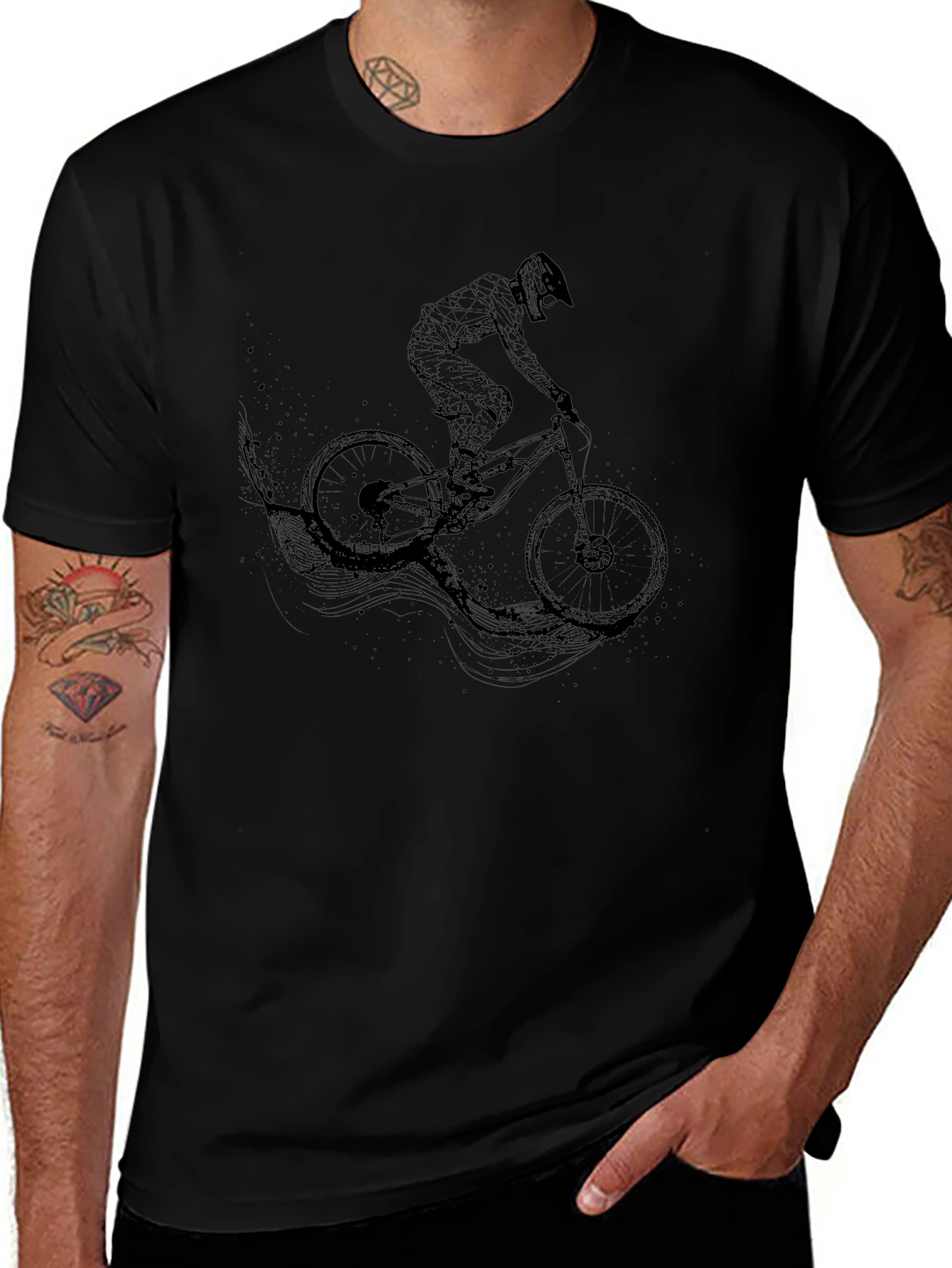 Mountain Biker Graphic T-Shirt - Black