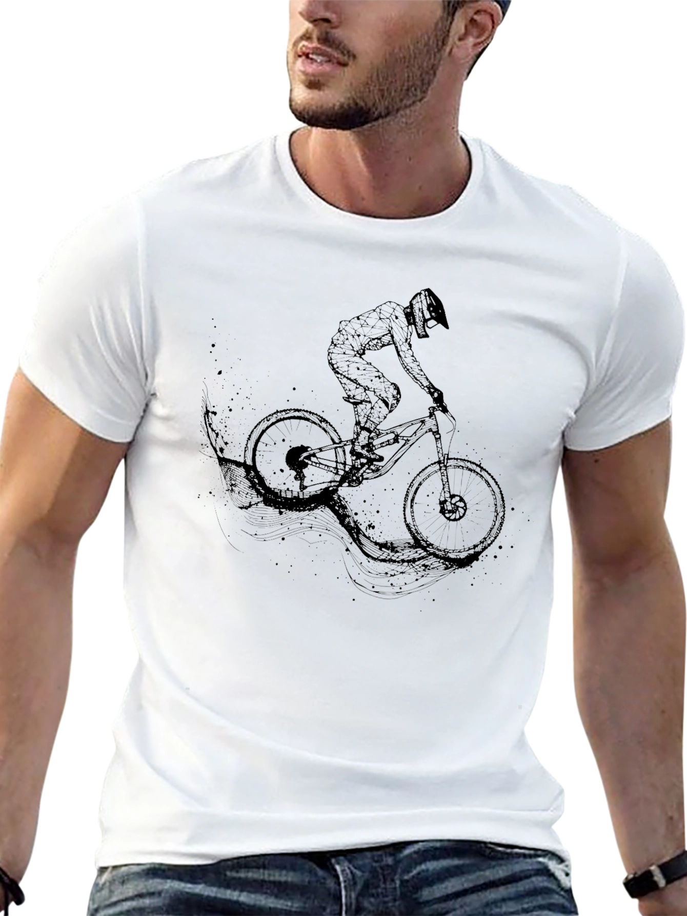 Mountain Biker Graphic T-Shirt - Black
