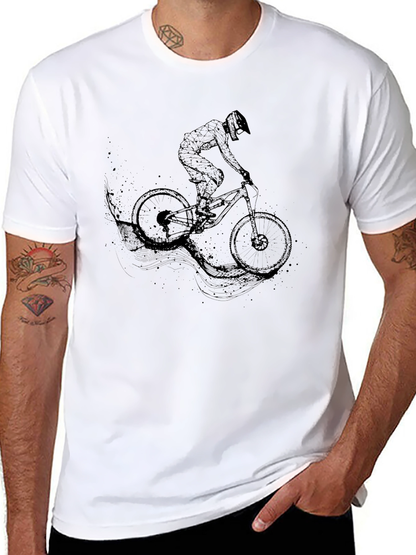Mountain Biker Graphic T-Shirt - Black